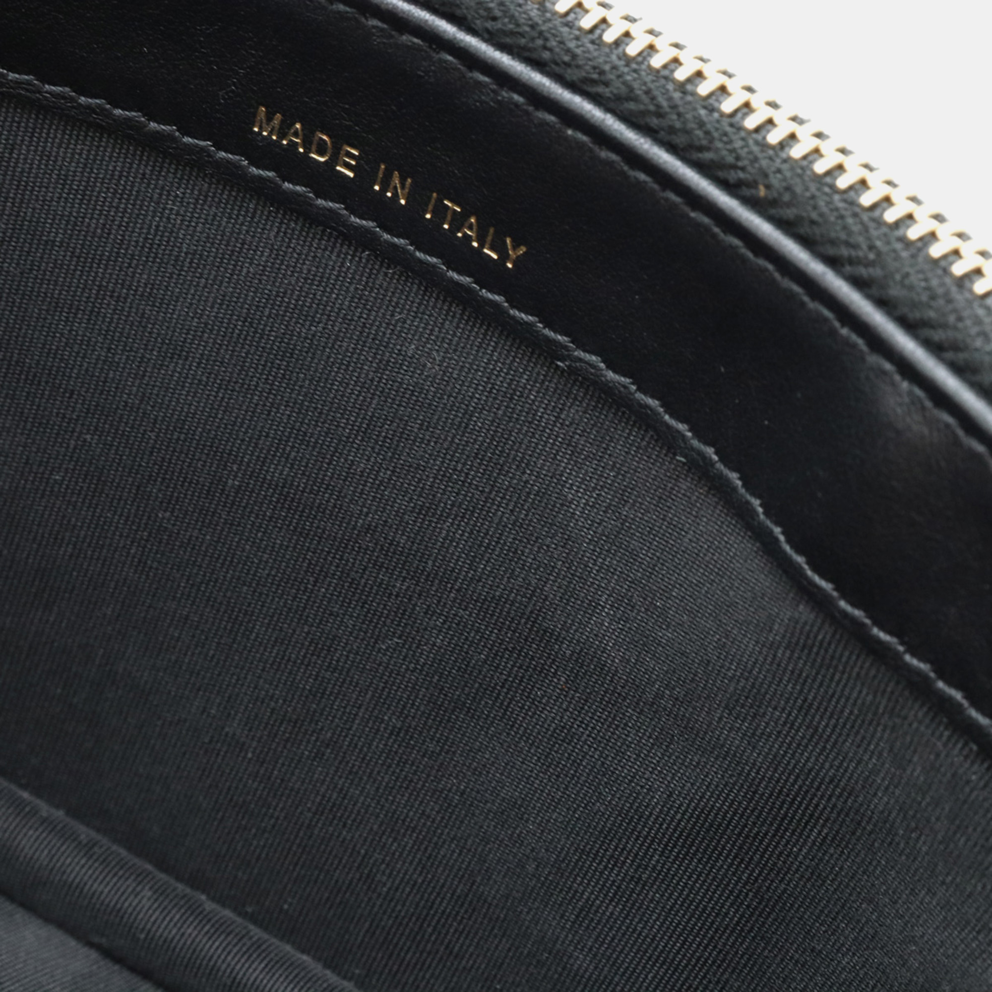 Chanel Navy Blue Canvas Leather Chain Wallet 