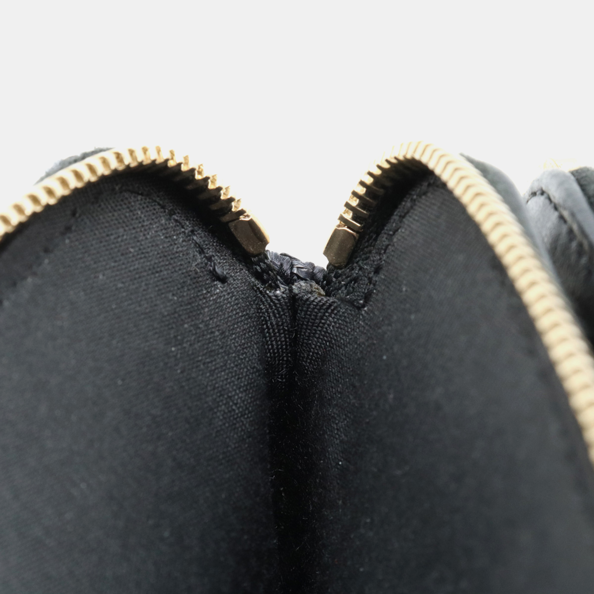 Chanel Navy Blue Canvas Leather Chain Wallet 