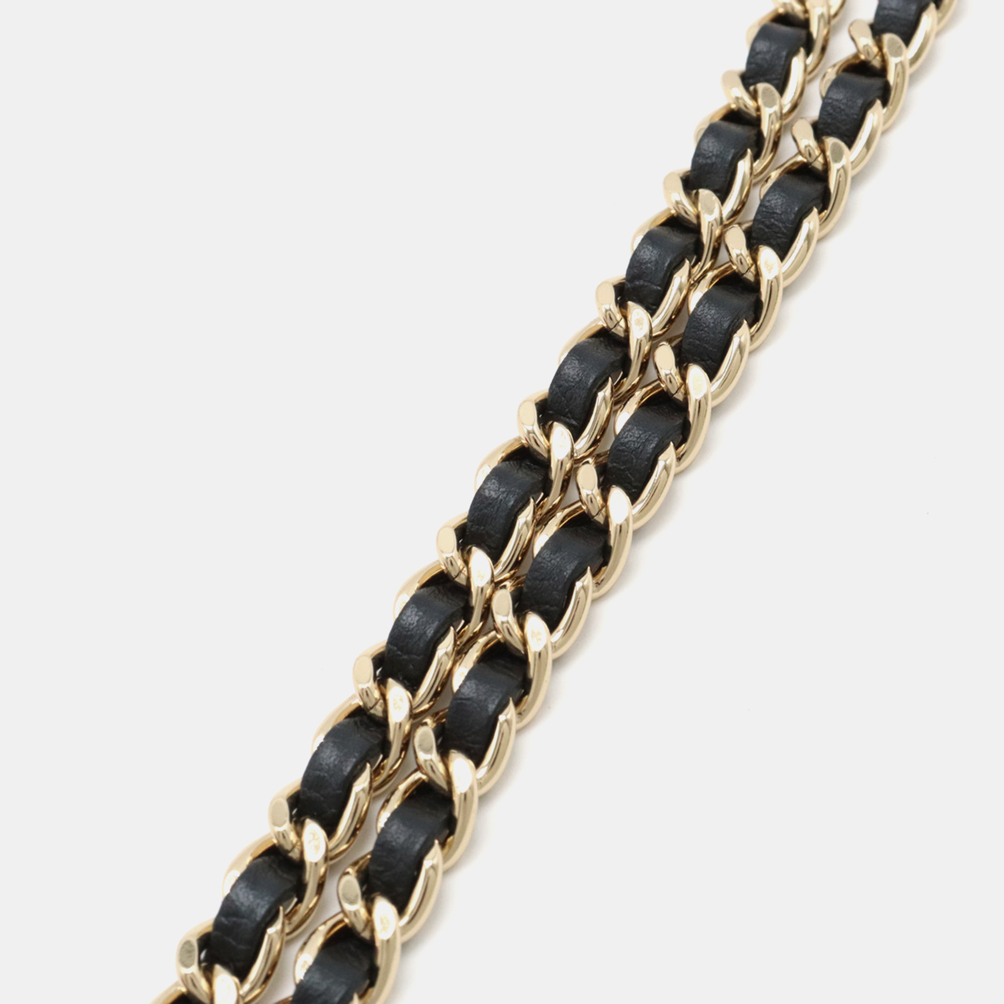 Chanel Navy Blue Canvas Leather Chain Wallet 