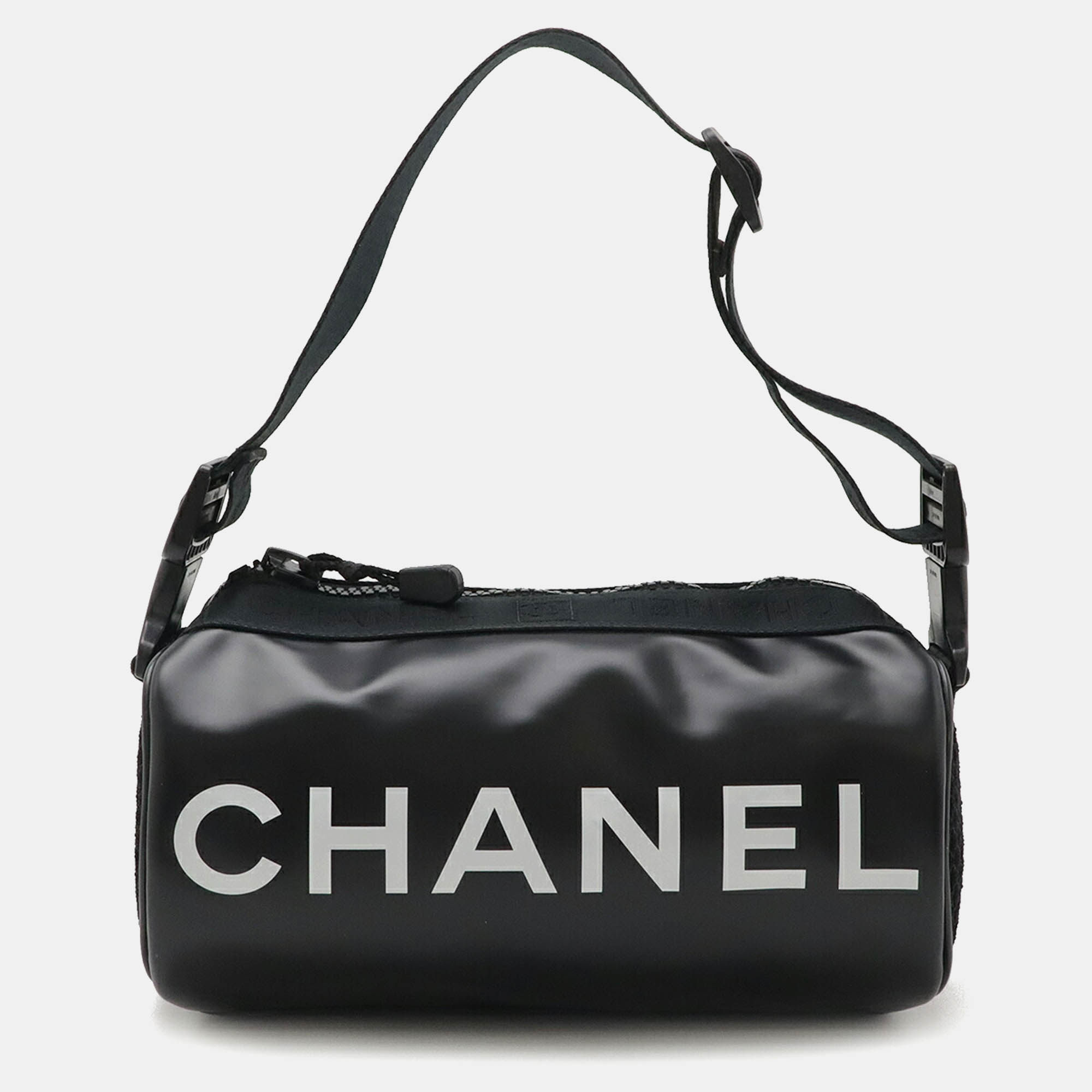 

Chanel Black Canvas Nylon Rubber Coco Mark Shoulder Bag