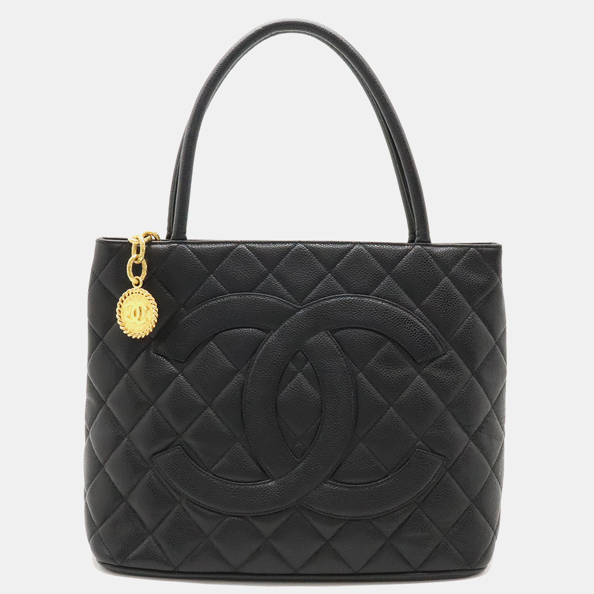 

Chanel Black Caviar Skin Matelasse Coco Mark Tote Bag