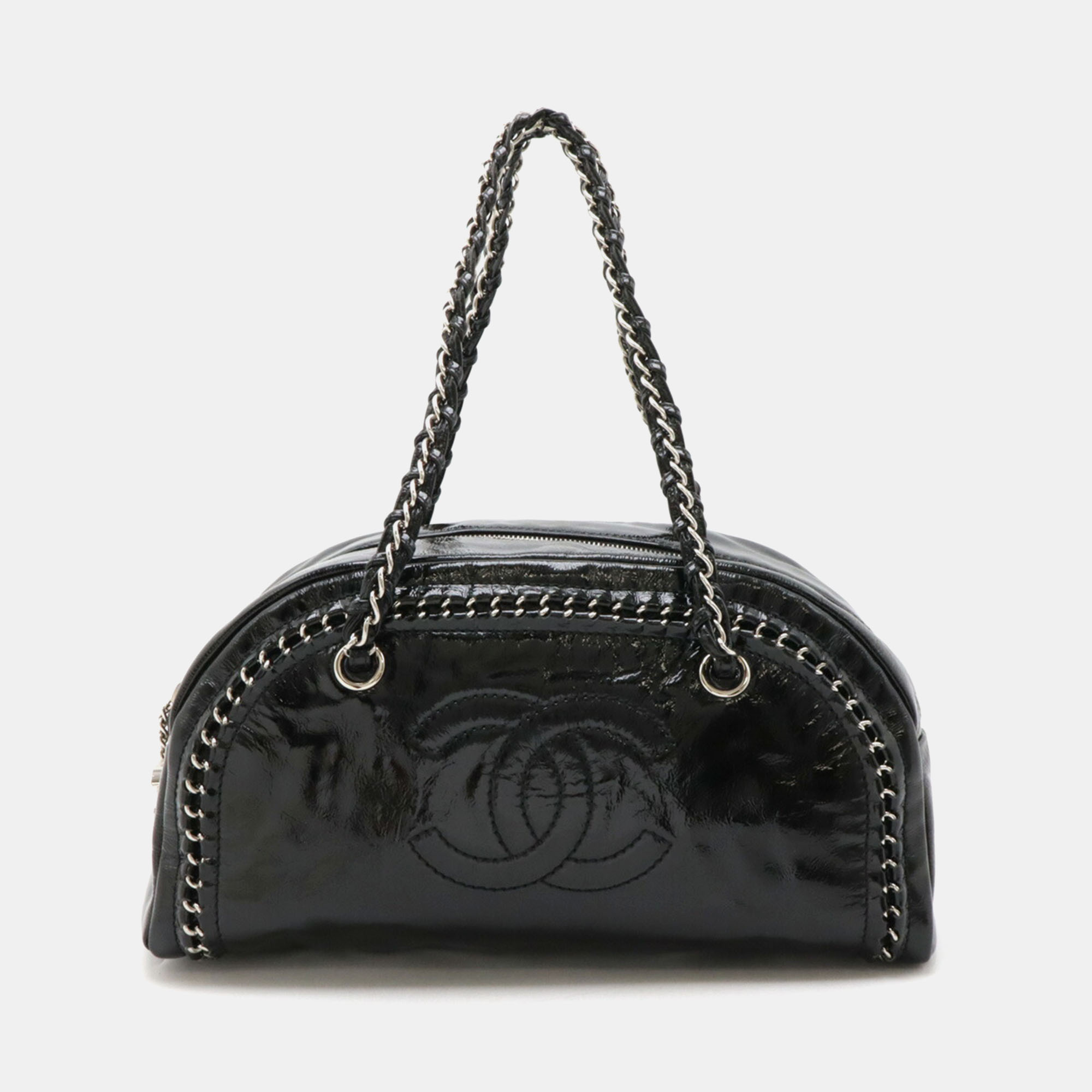 

Chanel Black Plastic Coco Mark Bowling Bag