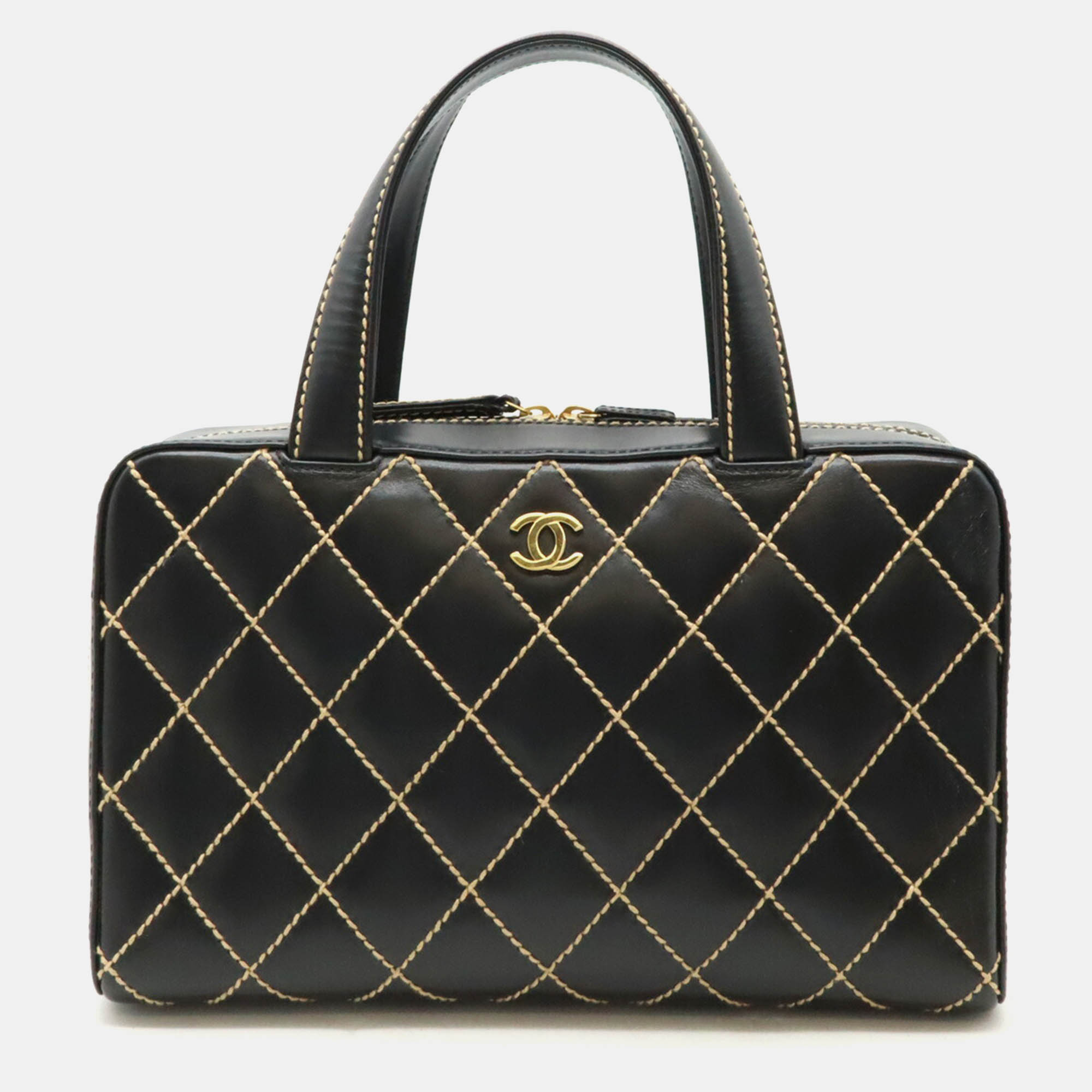 

Chanel Black Leather Wild Stitch Handbag