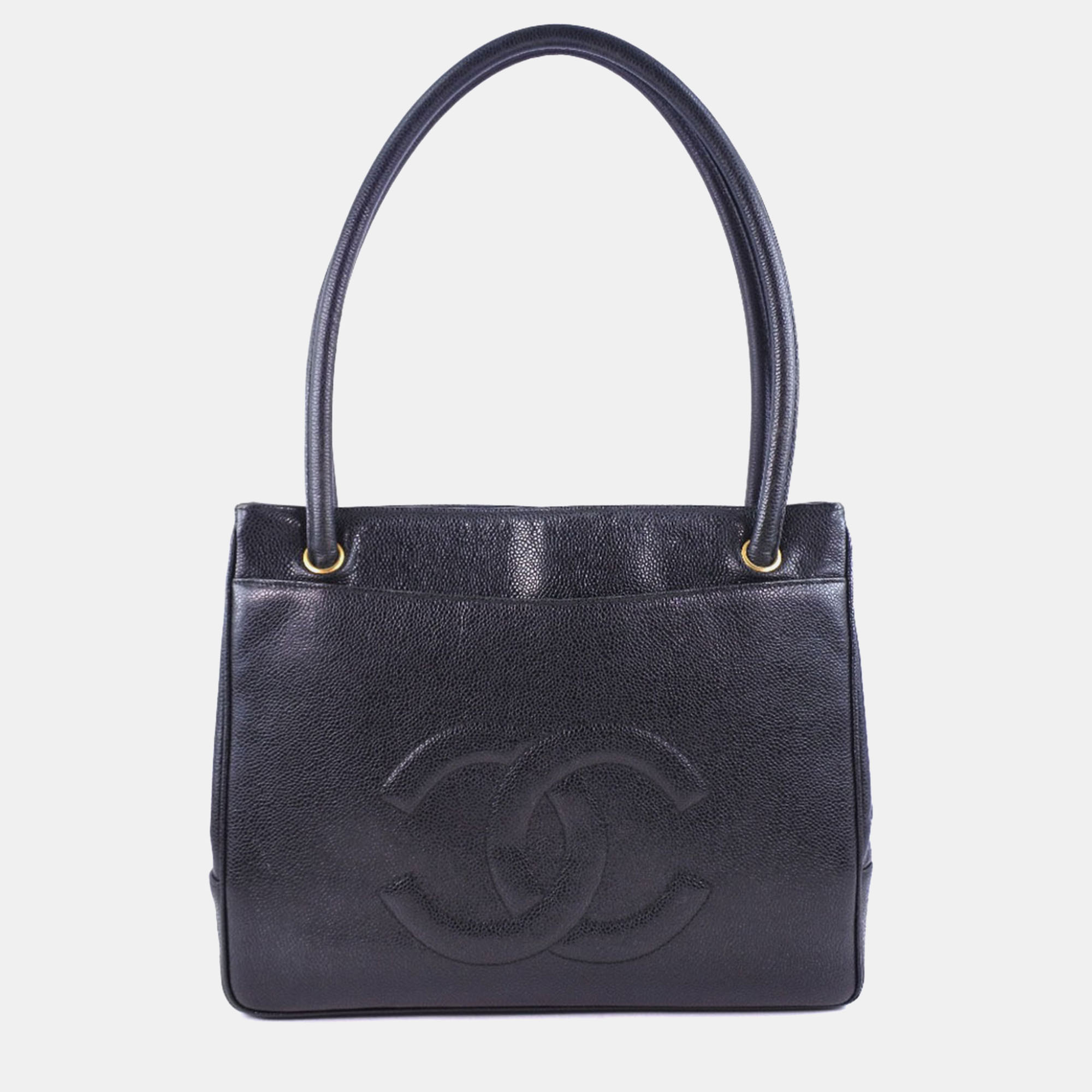 

Chanel Black Caviar Skin Tote Bag