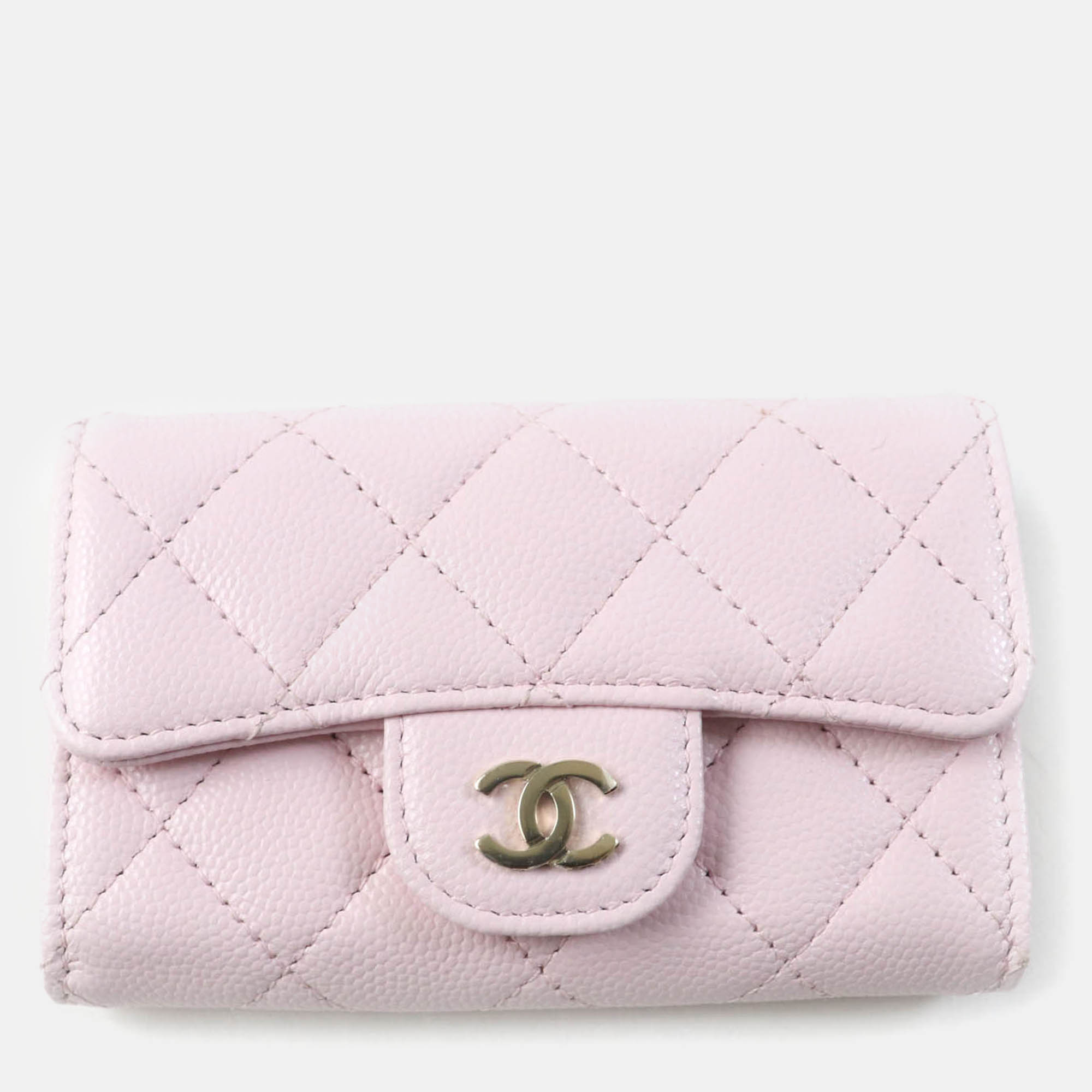 

Chanel Pink Lambskin Classic Flap Card Case