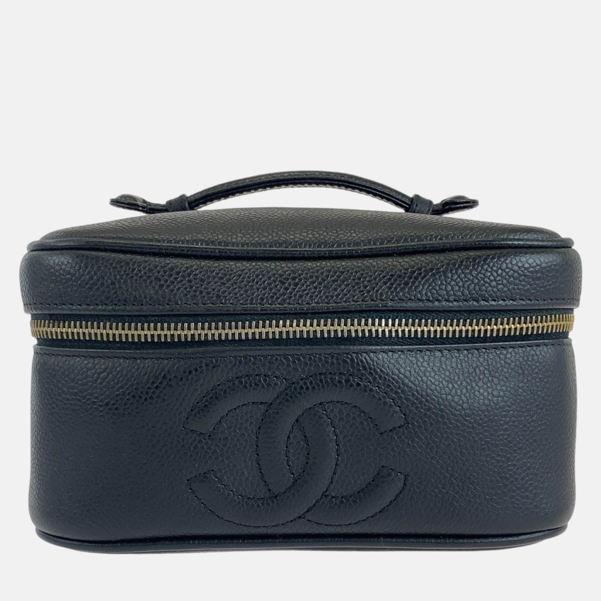 

Chanel Black Vintage Caviar Skin Hand Vanity Bag