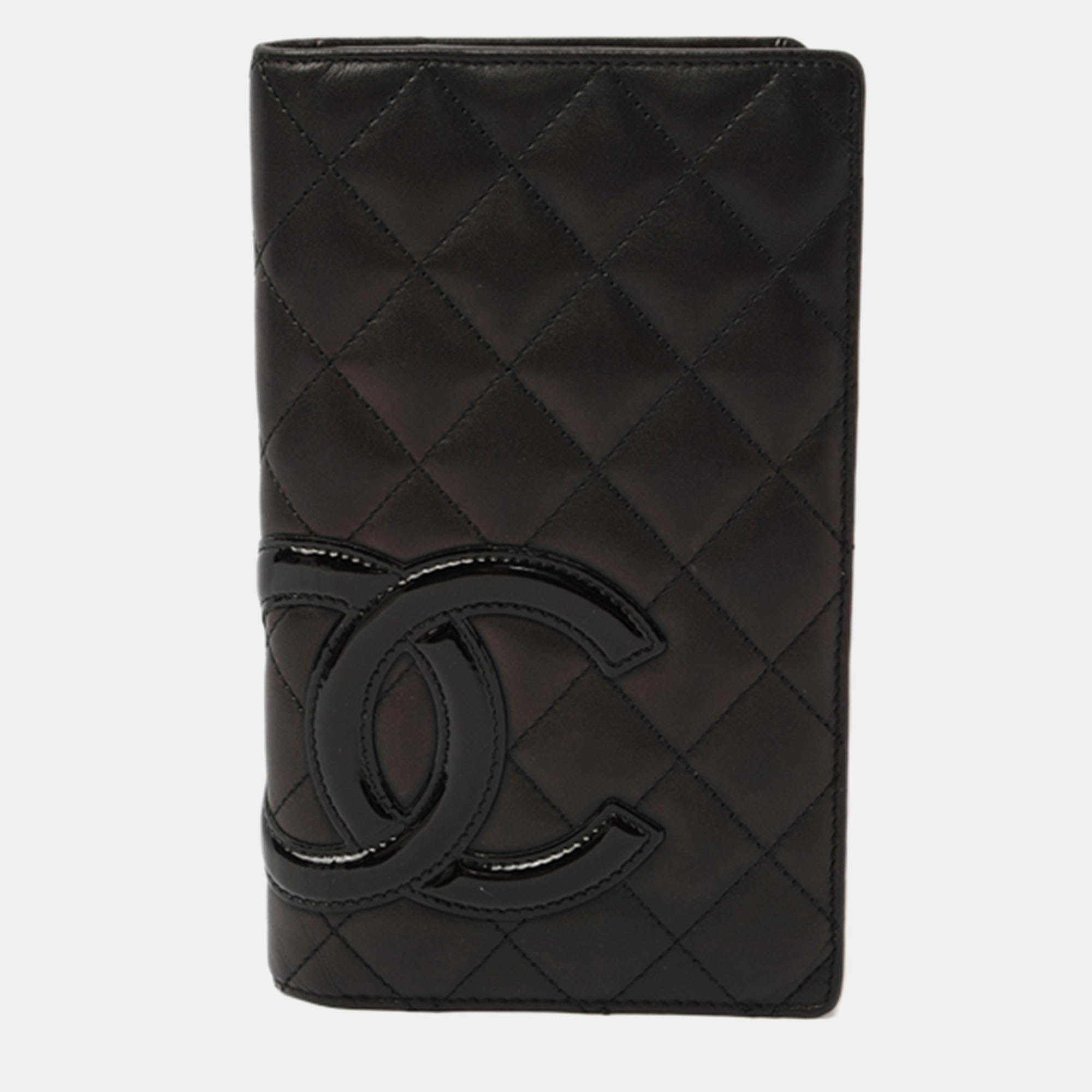 

Chanel Cambon Line Leather Long Wallet A26717, Black