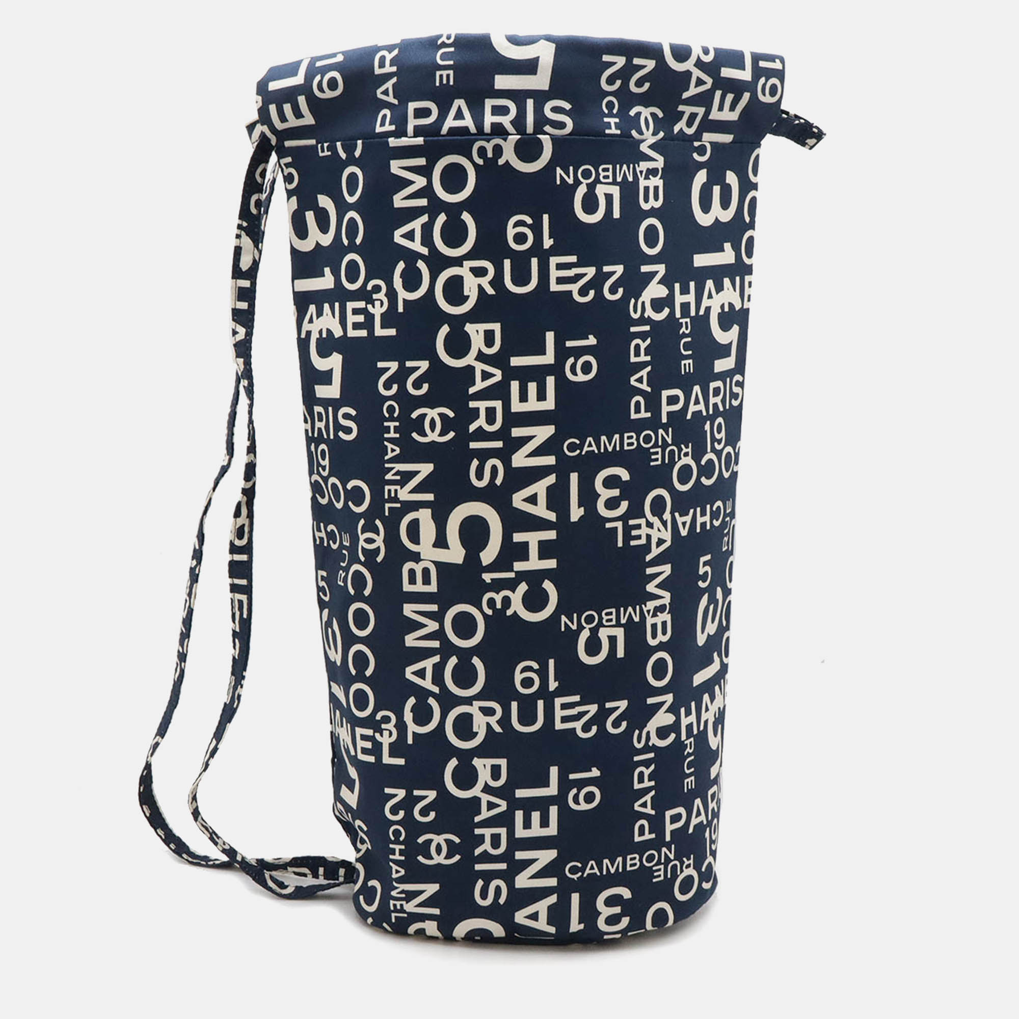 

Chanel Canvas Logo Shoulder Bag Blue Canvas