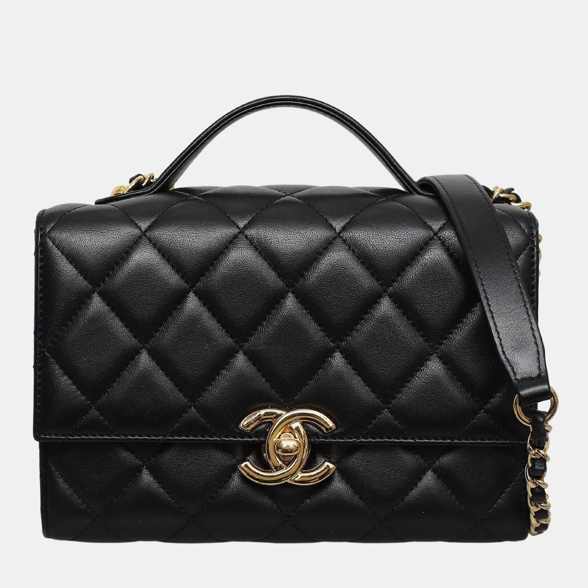 

Chanel 21K Mini Flap Top Handle Bag, Black