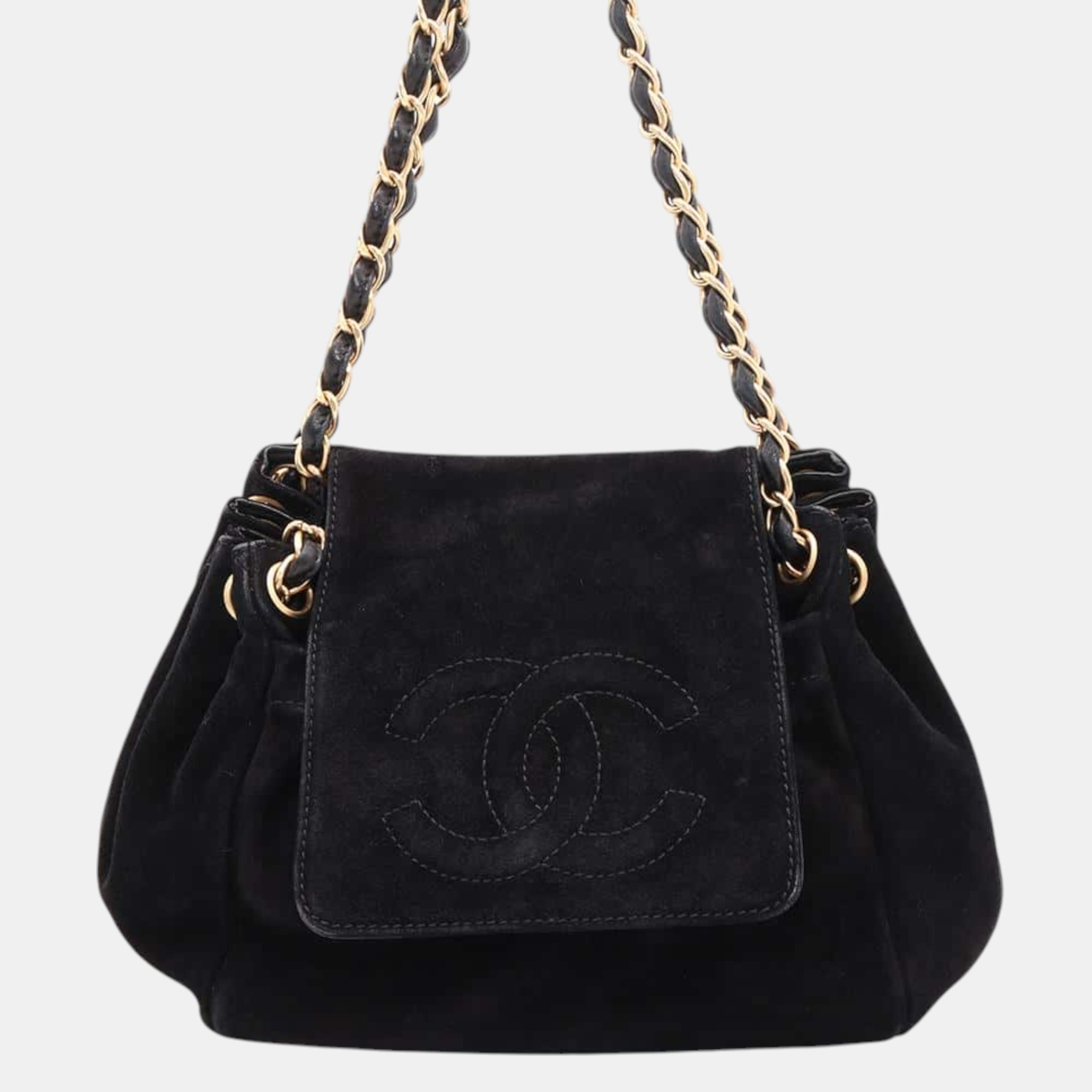 

Chanel Cc Logo Chain shoulder Black Velour