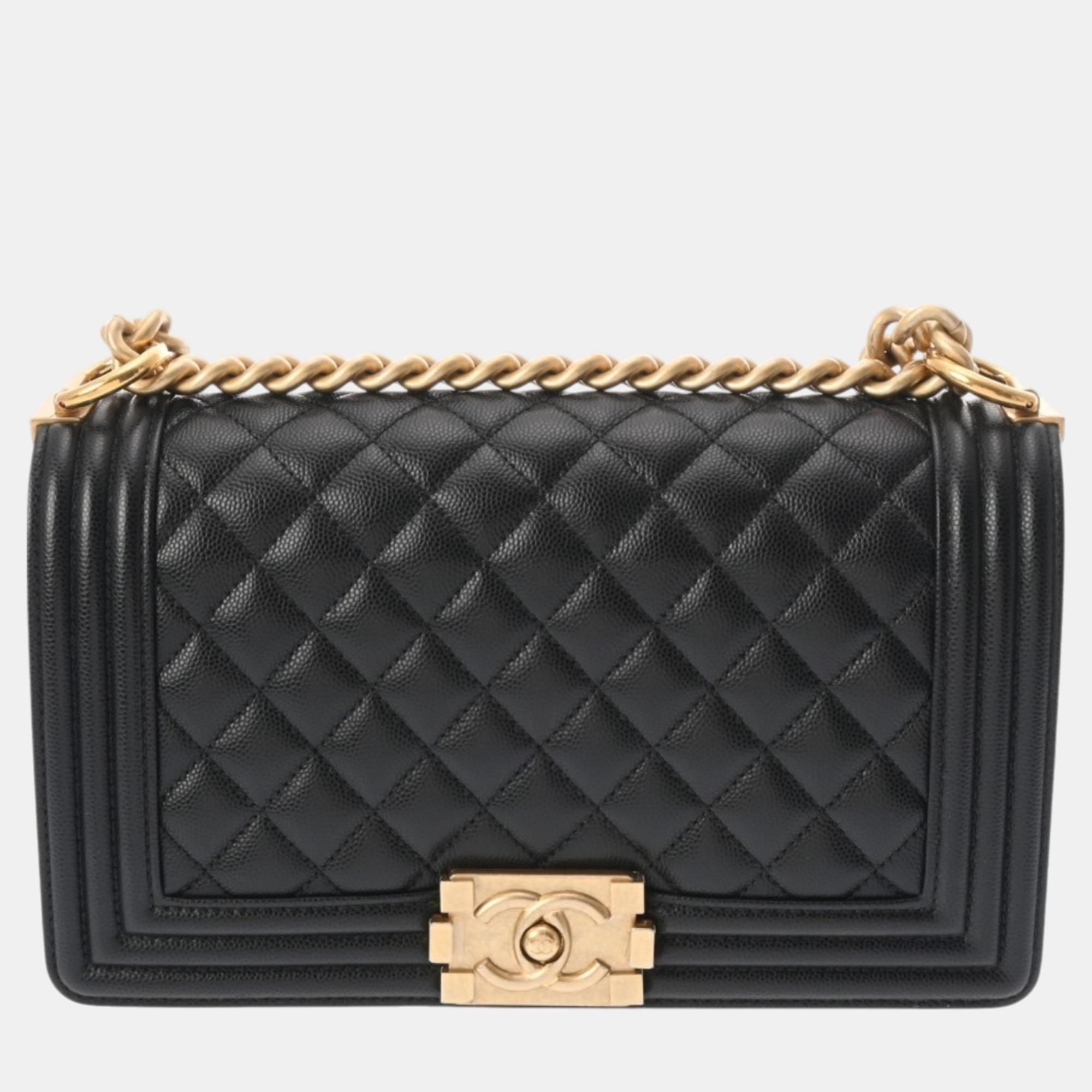 

Chanel Black Caviar Leather Boy Medium Shoulder Bag