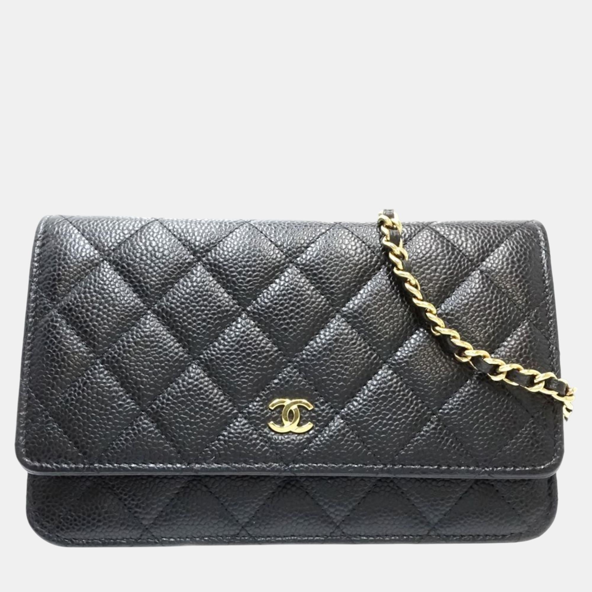 

Chanel Wallet Chain Timeless Classic Matelasse Caviar Skin Black