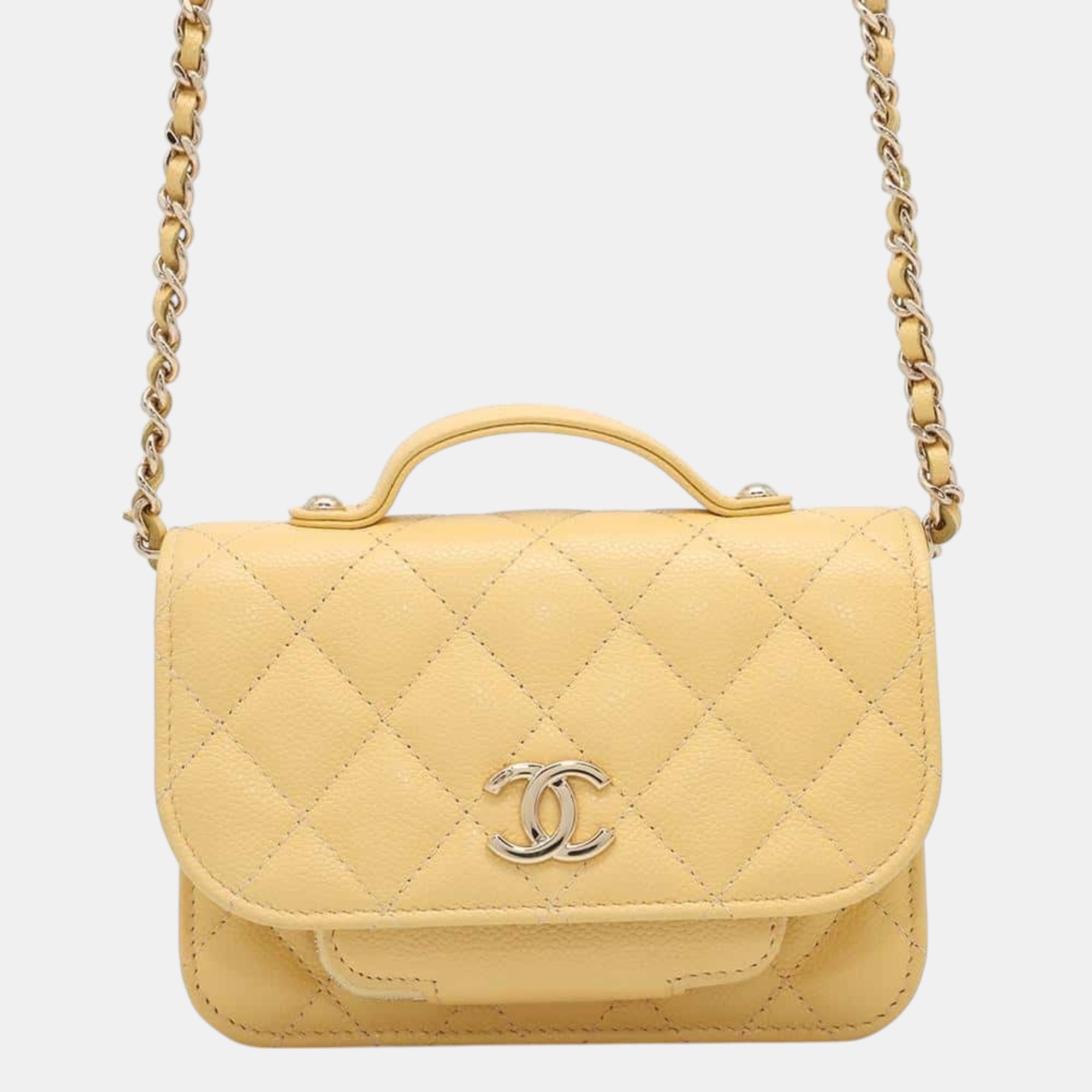 

Chanel Yellow Caviar Leather Affinity Shoulder Bag