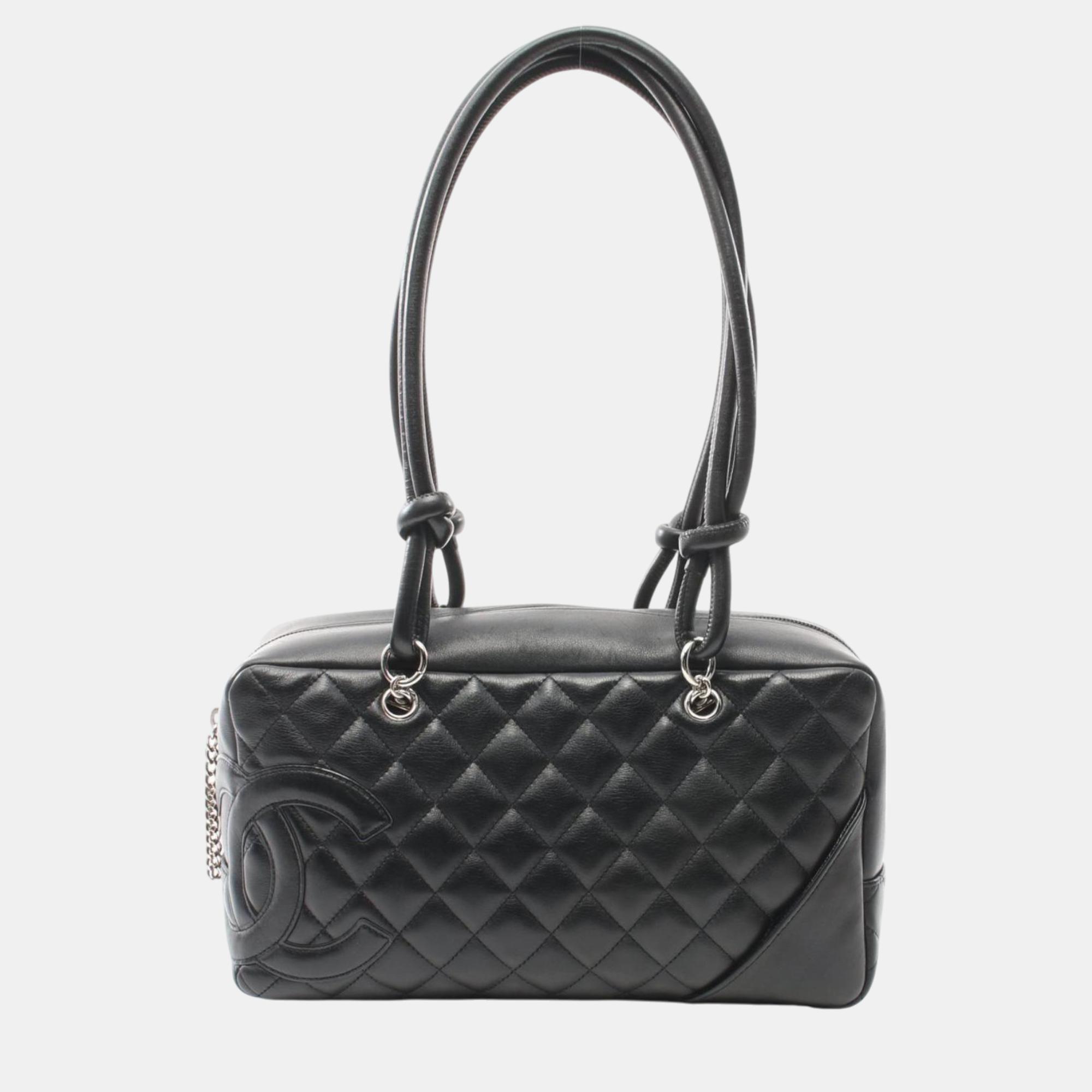 

Chanel Black Quilted Leather Cambon Line Bowling Bag