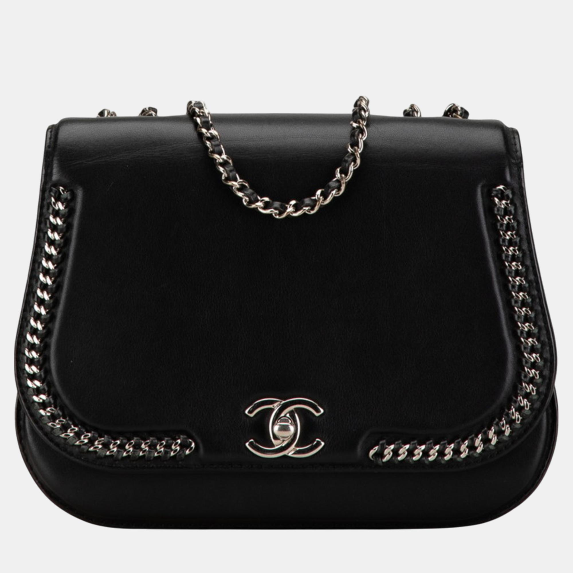 

Chanel Coco Mark Chain Shoulder Bag Black Lambskin