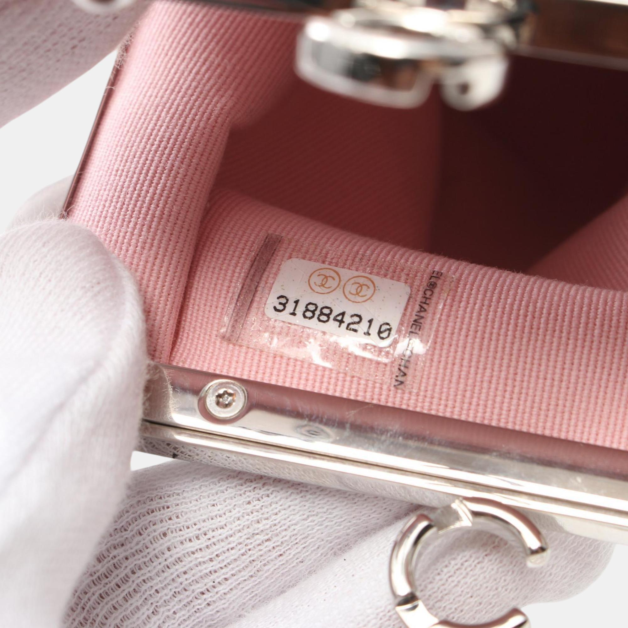 Chanel Matelasse Shoulder Bag Leather Plastic White 