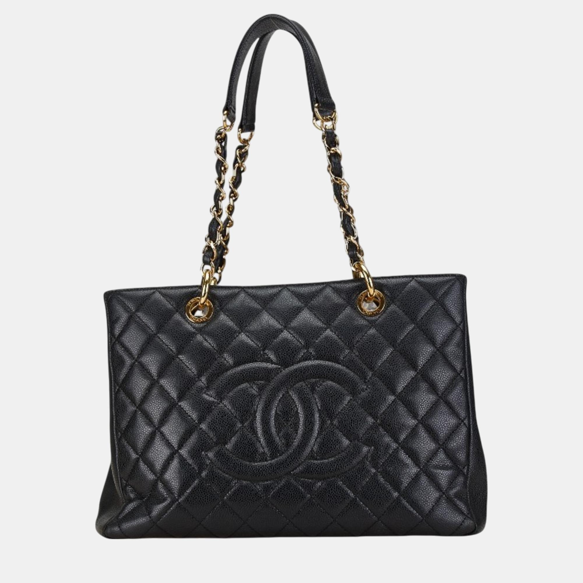 

Chanel Matelasse Coco Mark Tote Bag Shoulder Black Caviar Skin Chanel