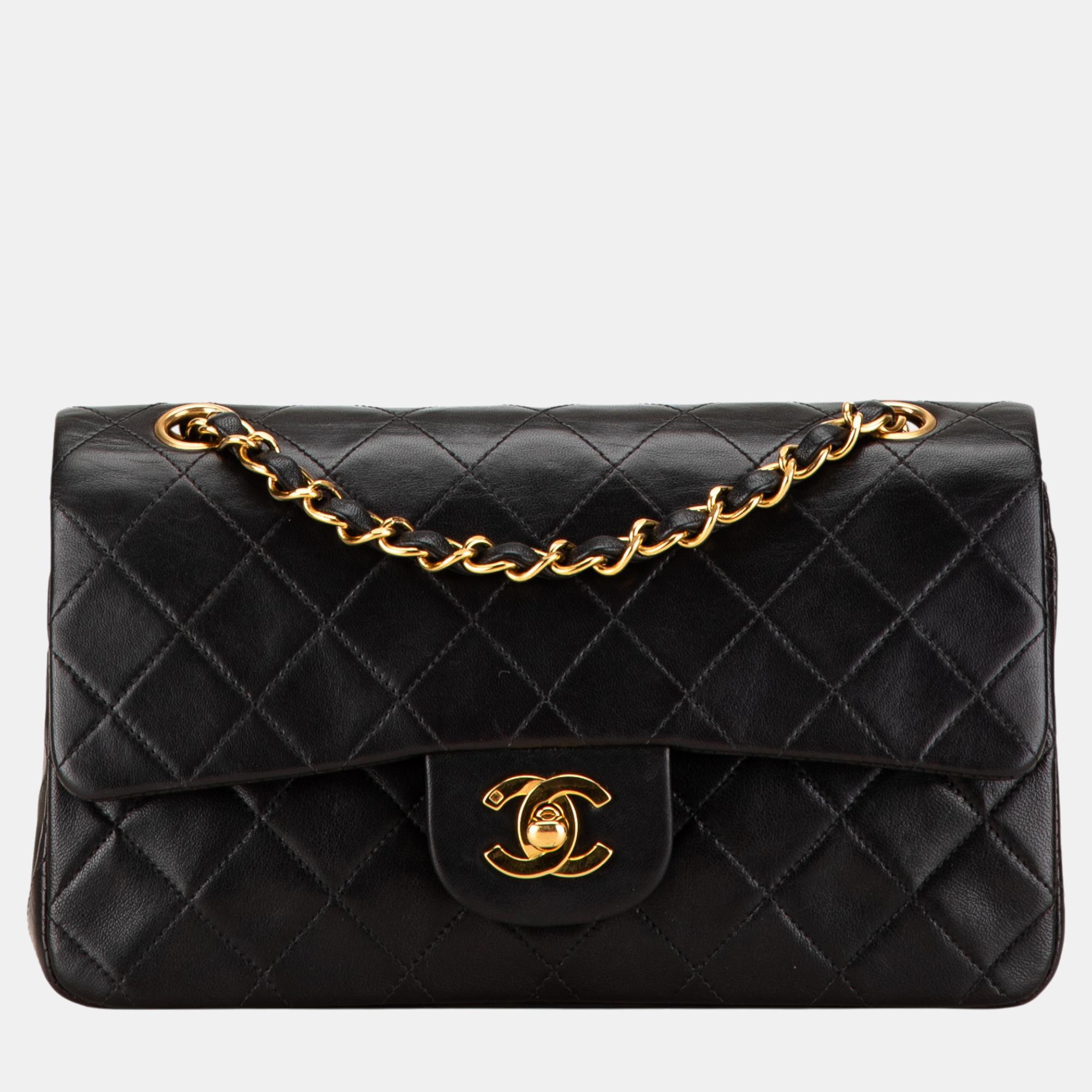 

Chanel Black Small Classic Lambskin Double Flap