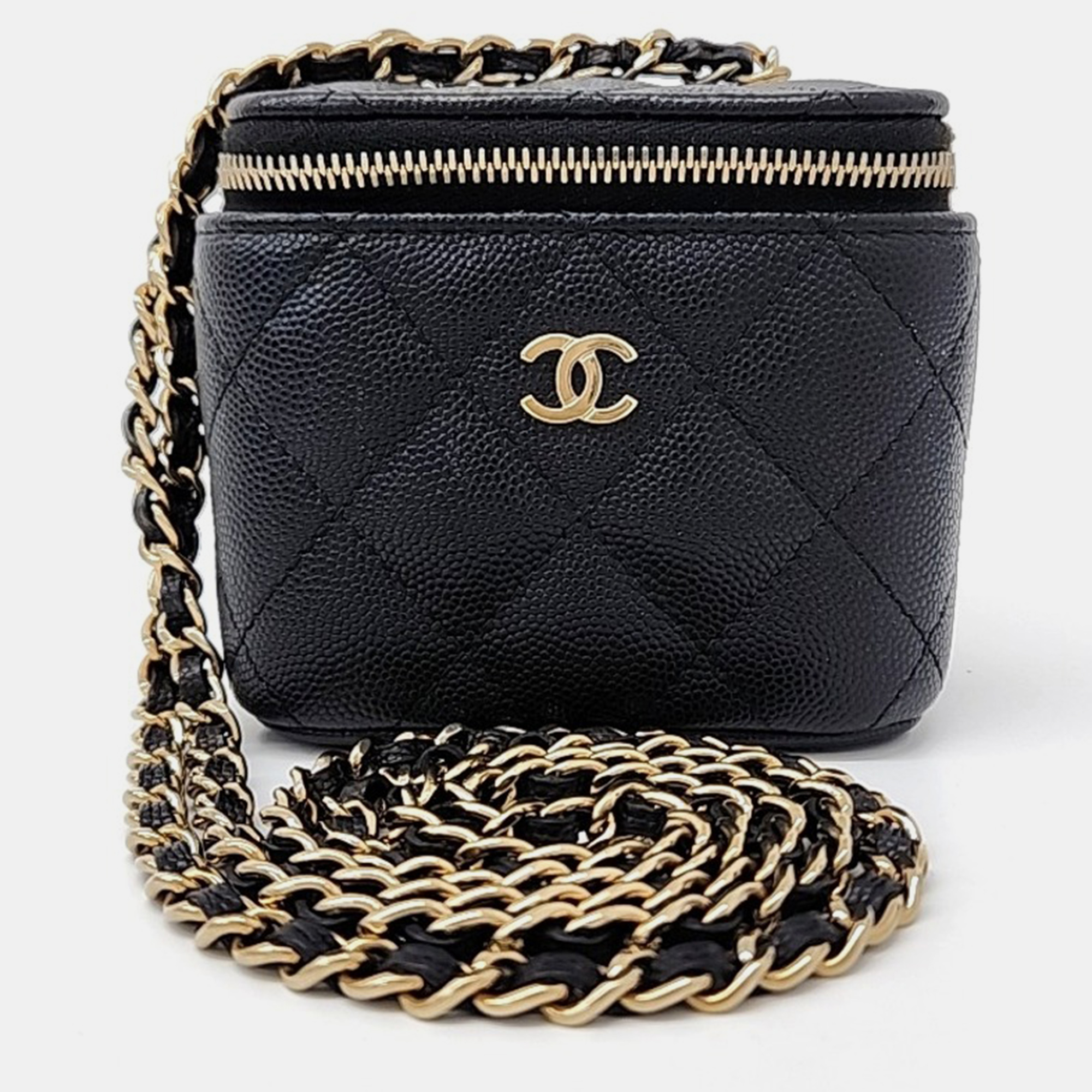 

Chanel Black Leather Vanity Mini Crossbody Bag