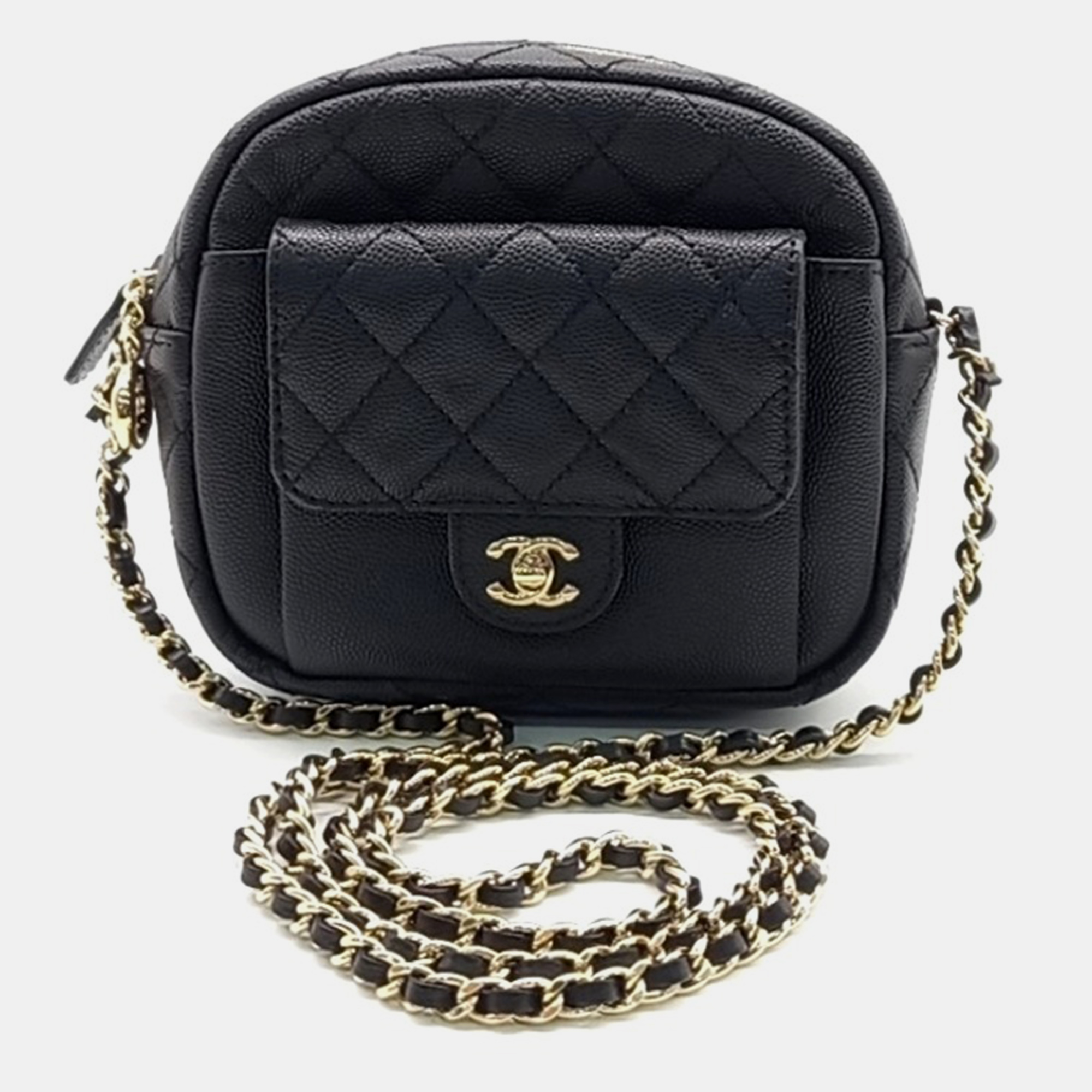 

Chanel Black Leather Camera Chain Bag