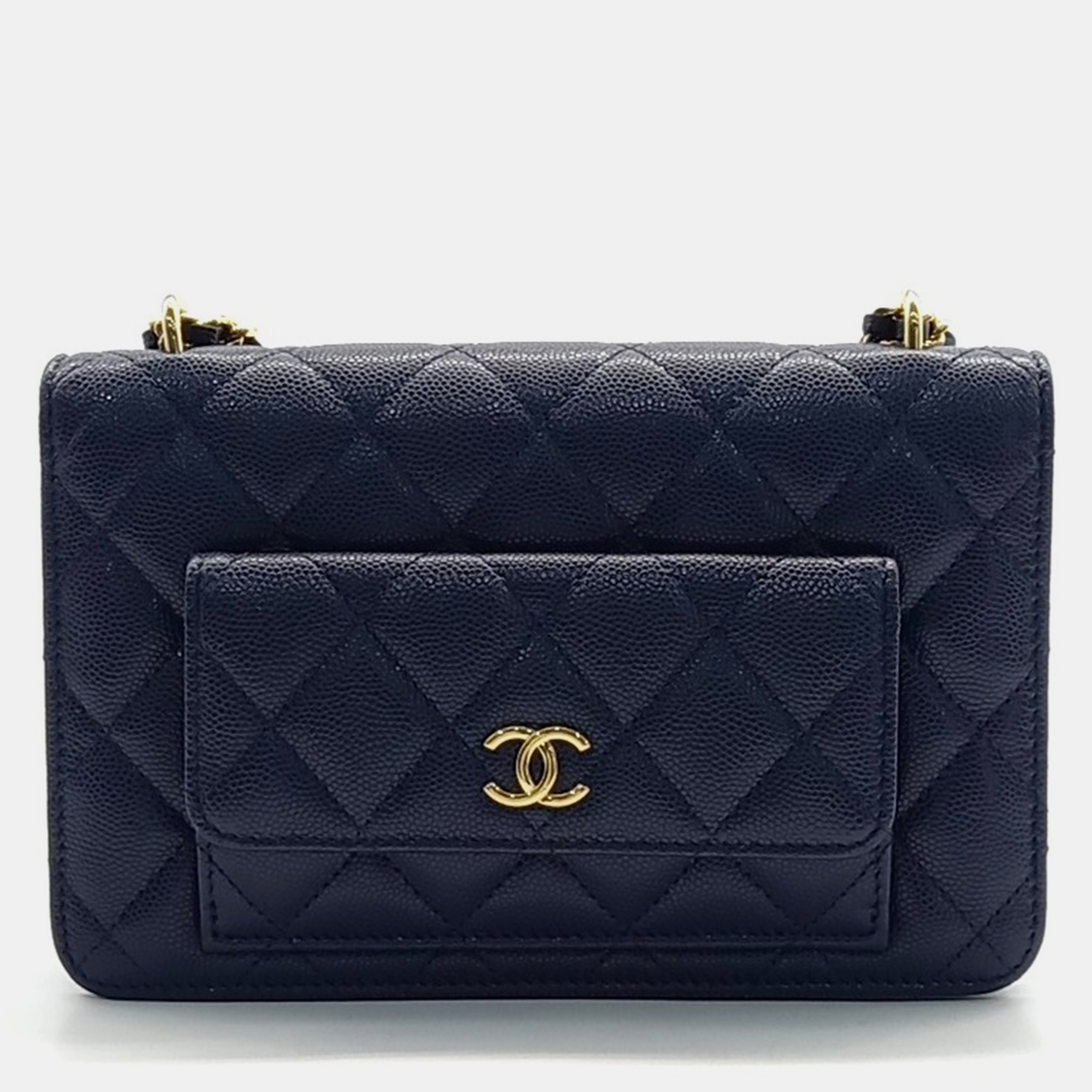 

Chanel Navy Blue Leather WOC Mini Crossbody Bag