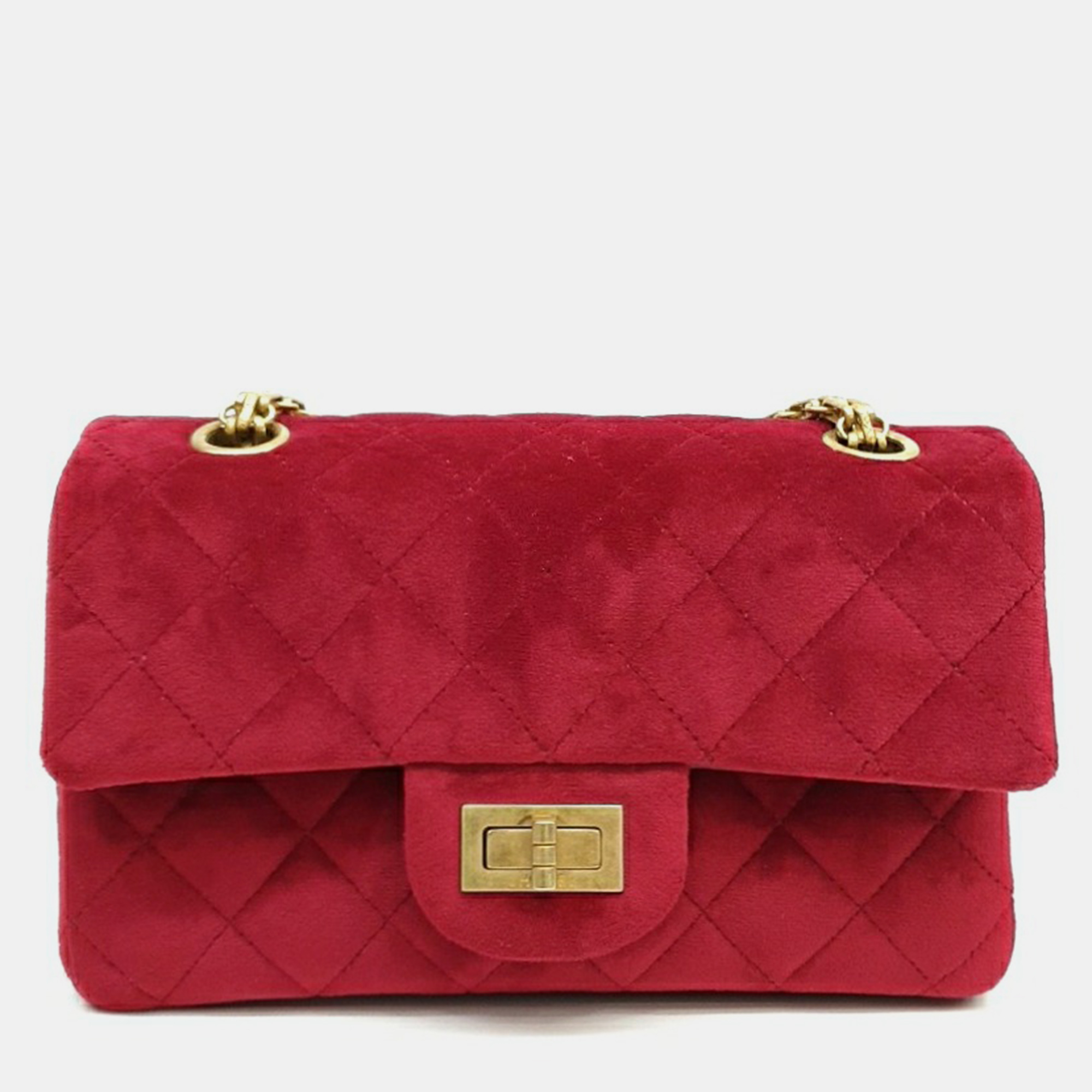 

Chanel Red Velvet Vintage 2.55 New Mini 20 bag