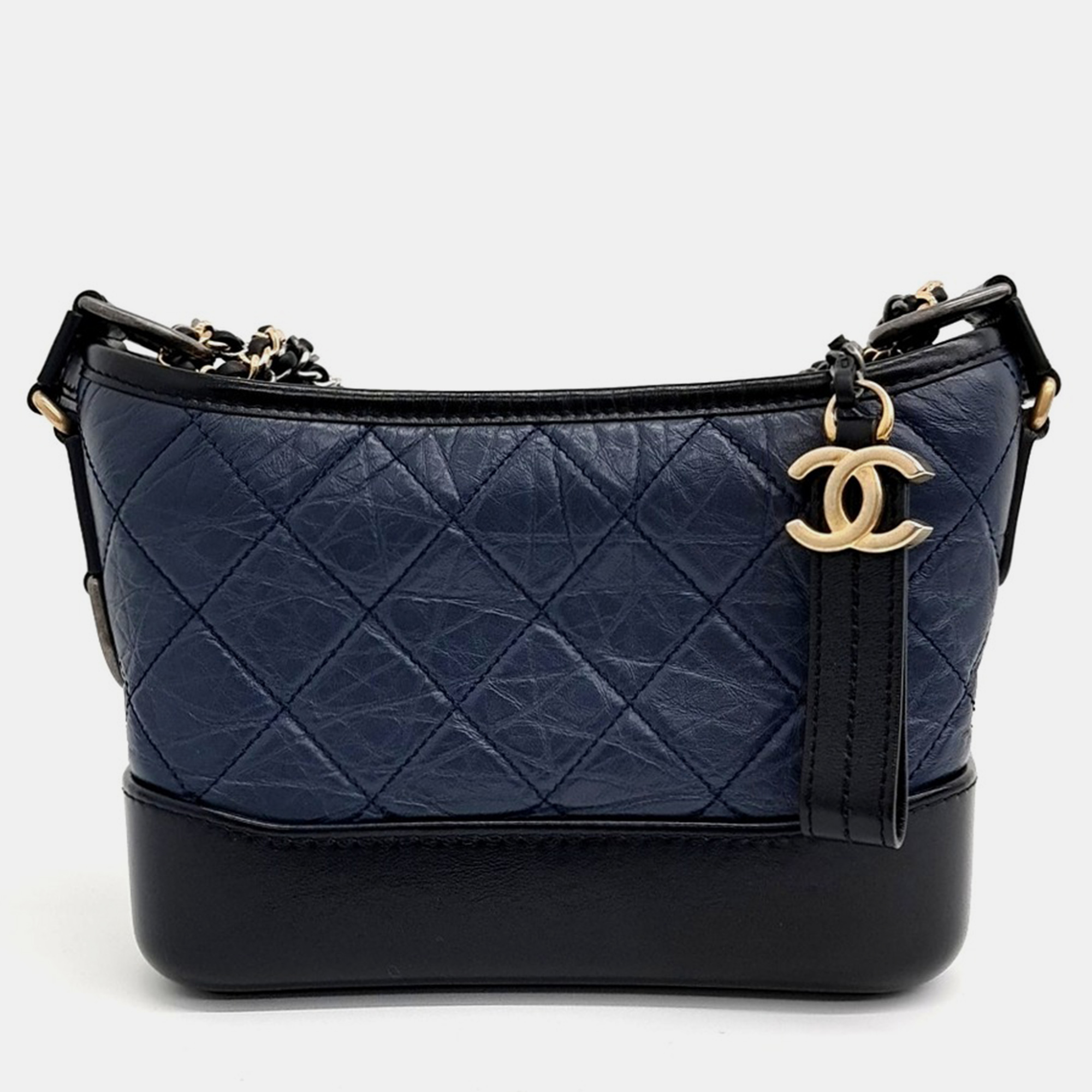 

Chanel Navy Blue Leather Gabrielle Small Hobo Bag