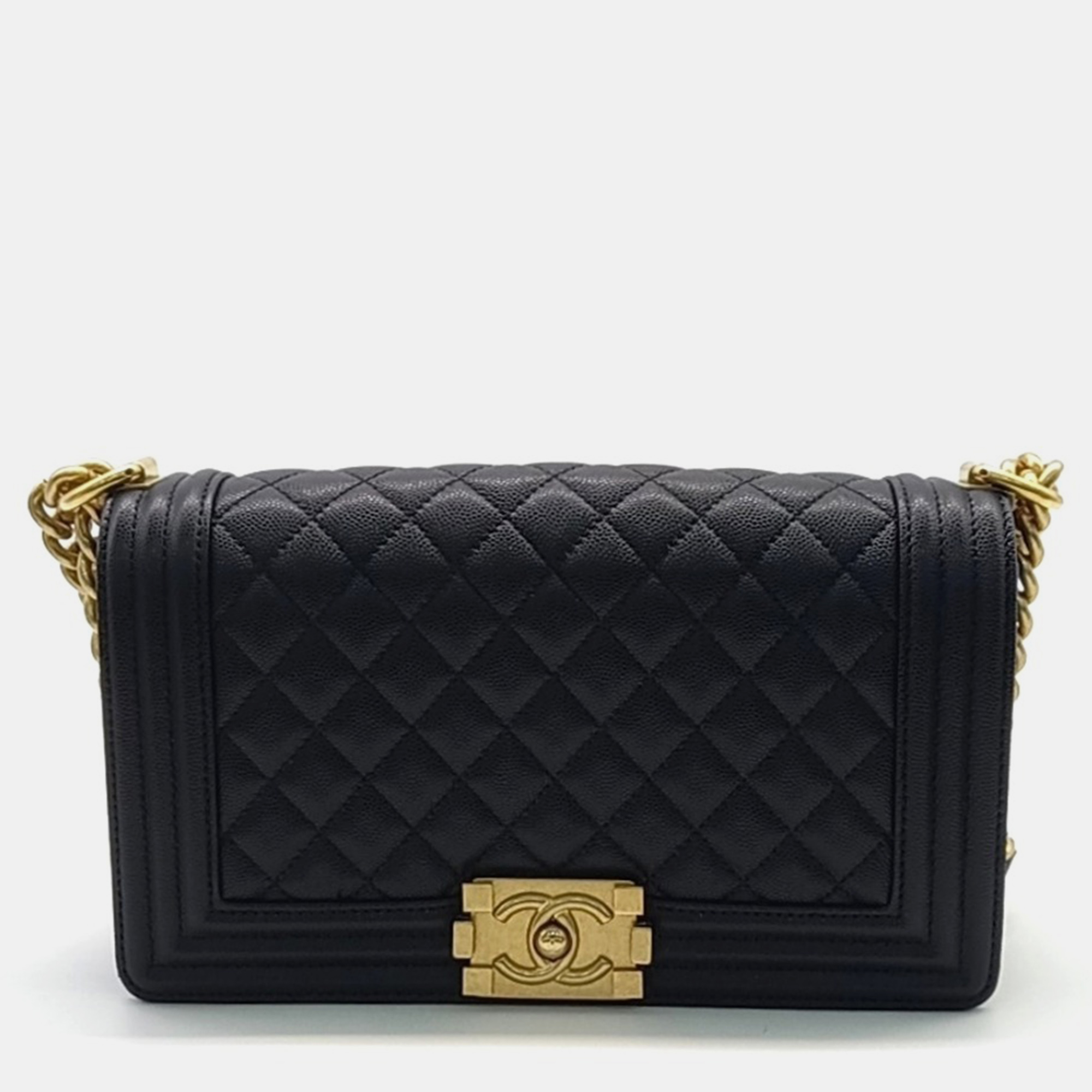 

Chanel Black Leather Boy Medium Bag