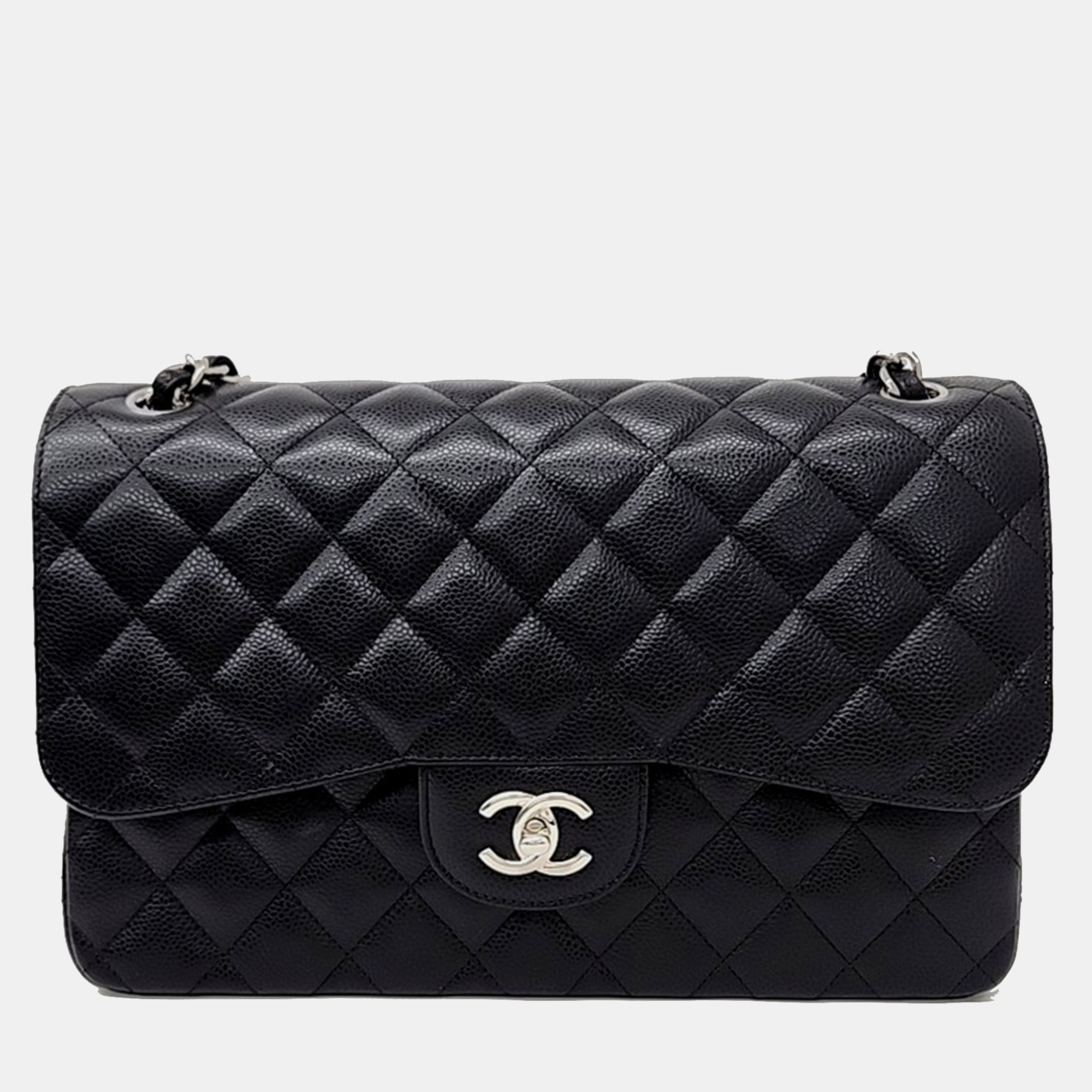 

Chanel Black Leather Classic Jumbo bag