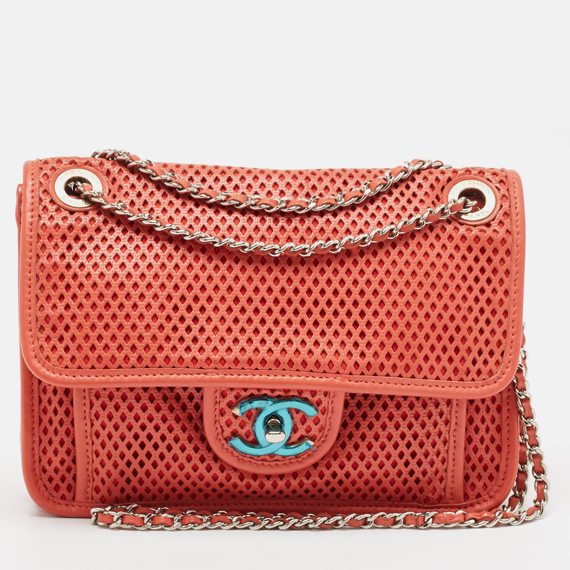 

Chanel Red Perforated Leather French Riviera Shoulder Bag