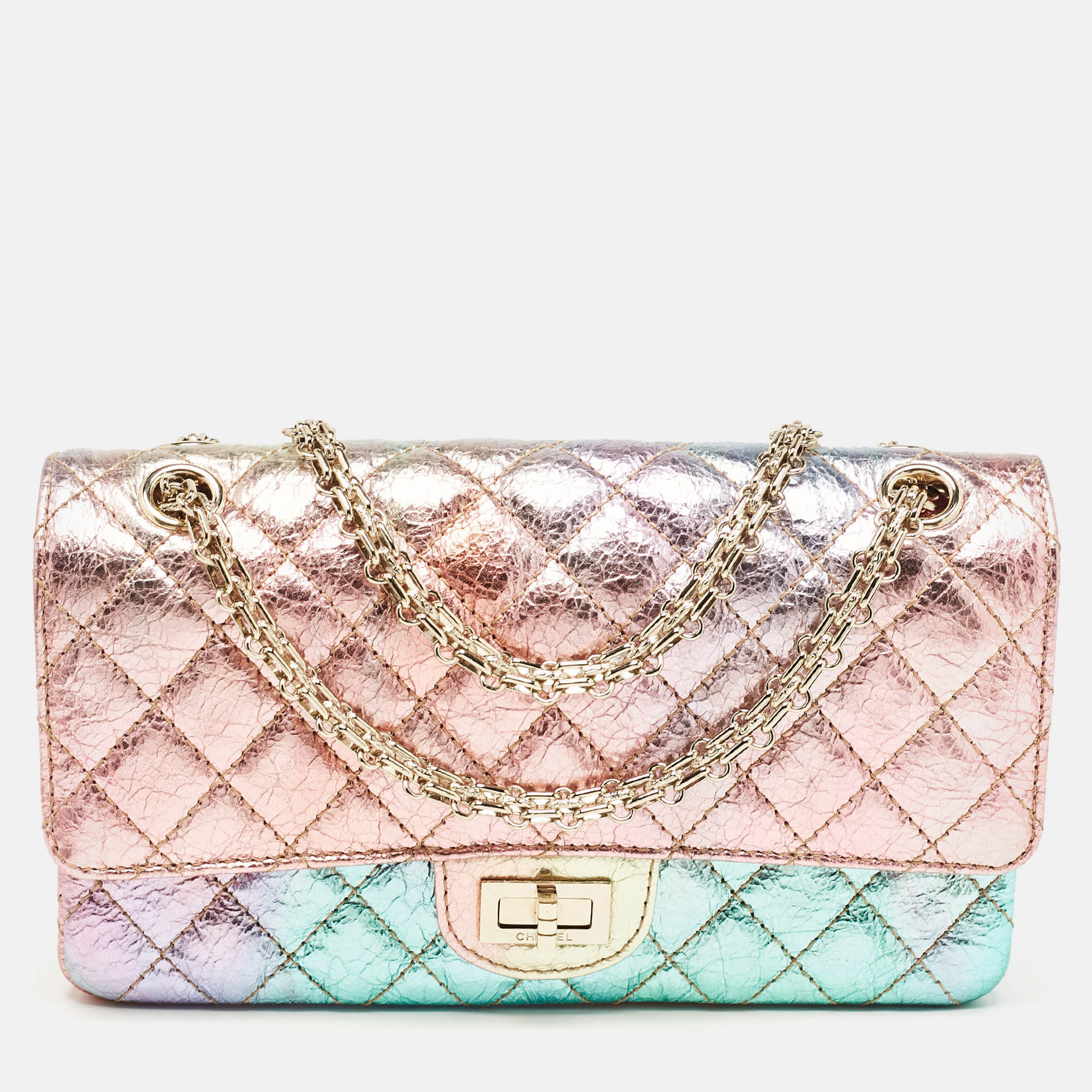 

Chanel Rainbow Quilted Leather Reissue 2.55 Classic 225 Flap Bag, Multicolor