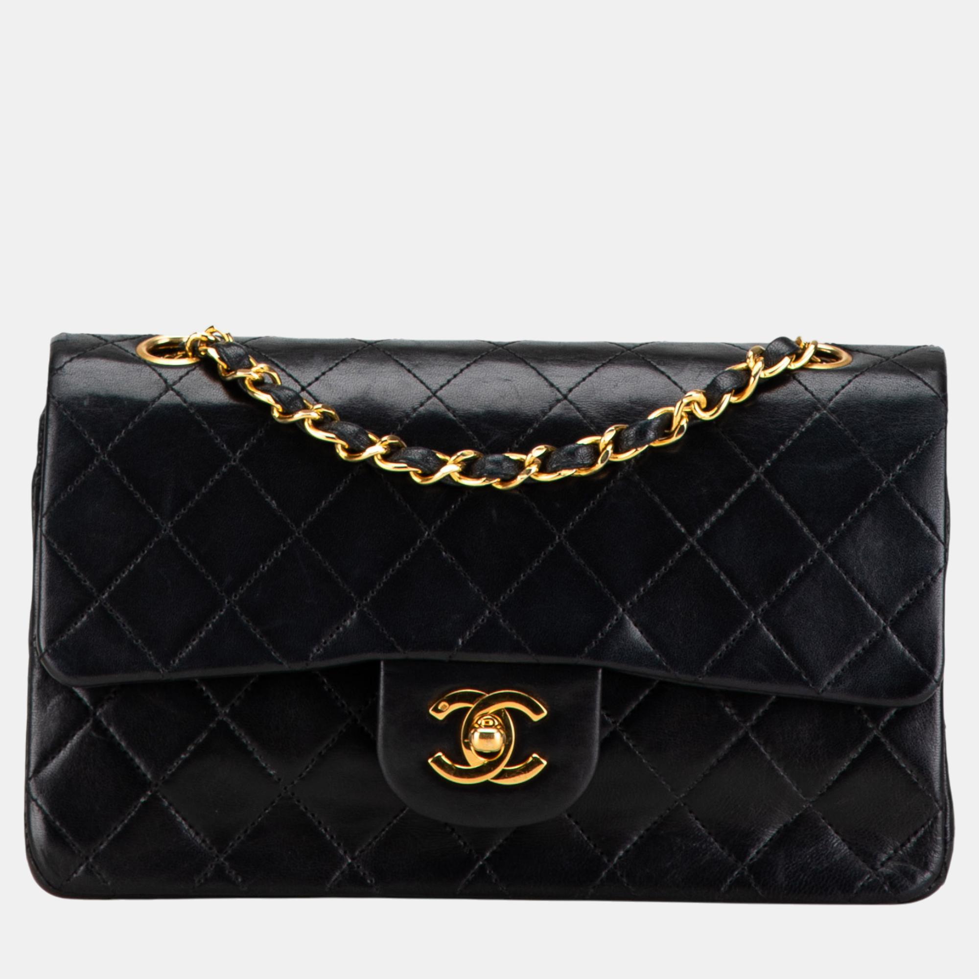 

Chanel Black Small Classic Lambskin Double Flap