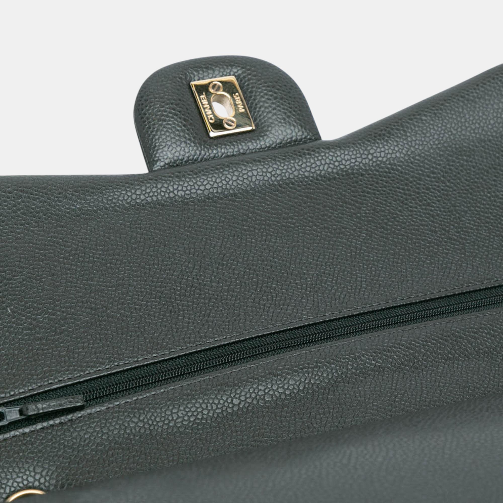 Chanel Black Jumbo Classic Caviar Double Flap 