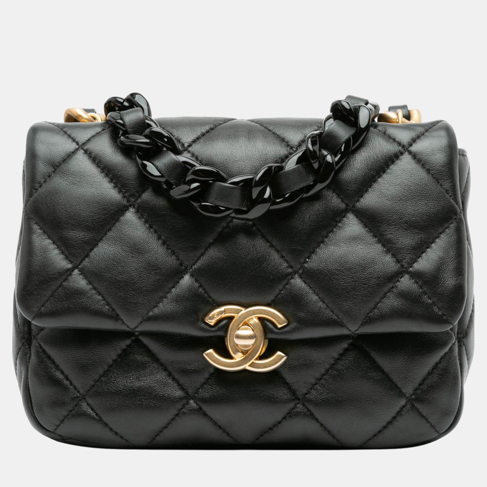 

Chanel Black Mini Quilted Lambskin Candy Chain Flap