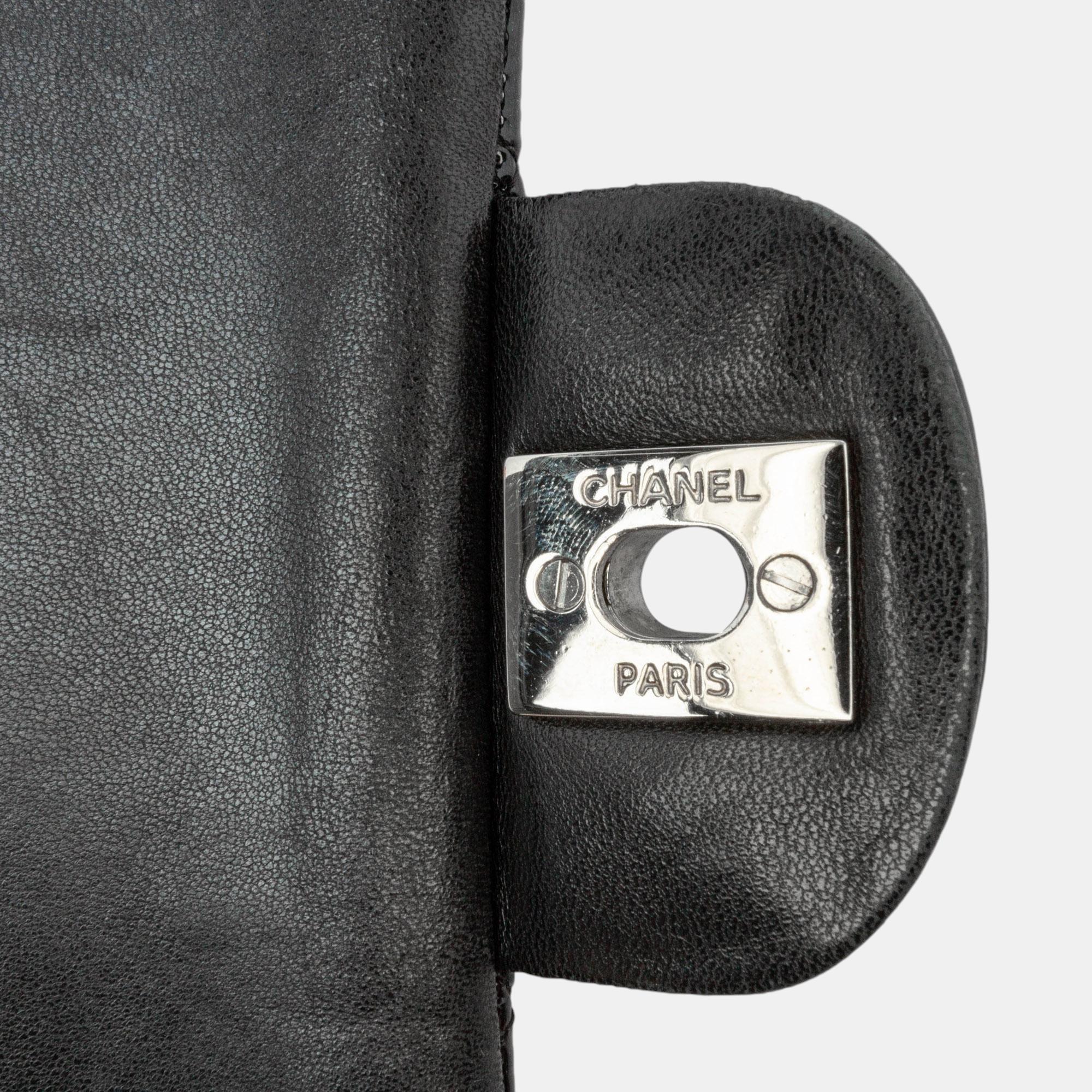 Chanel Black Medium Classic Patent Double Flap 