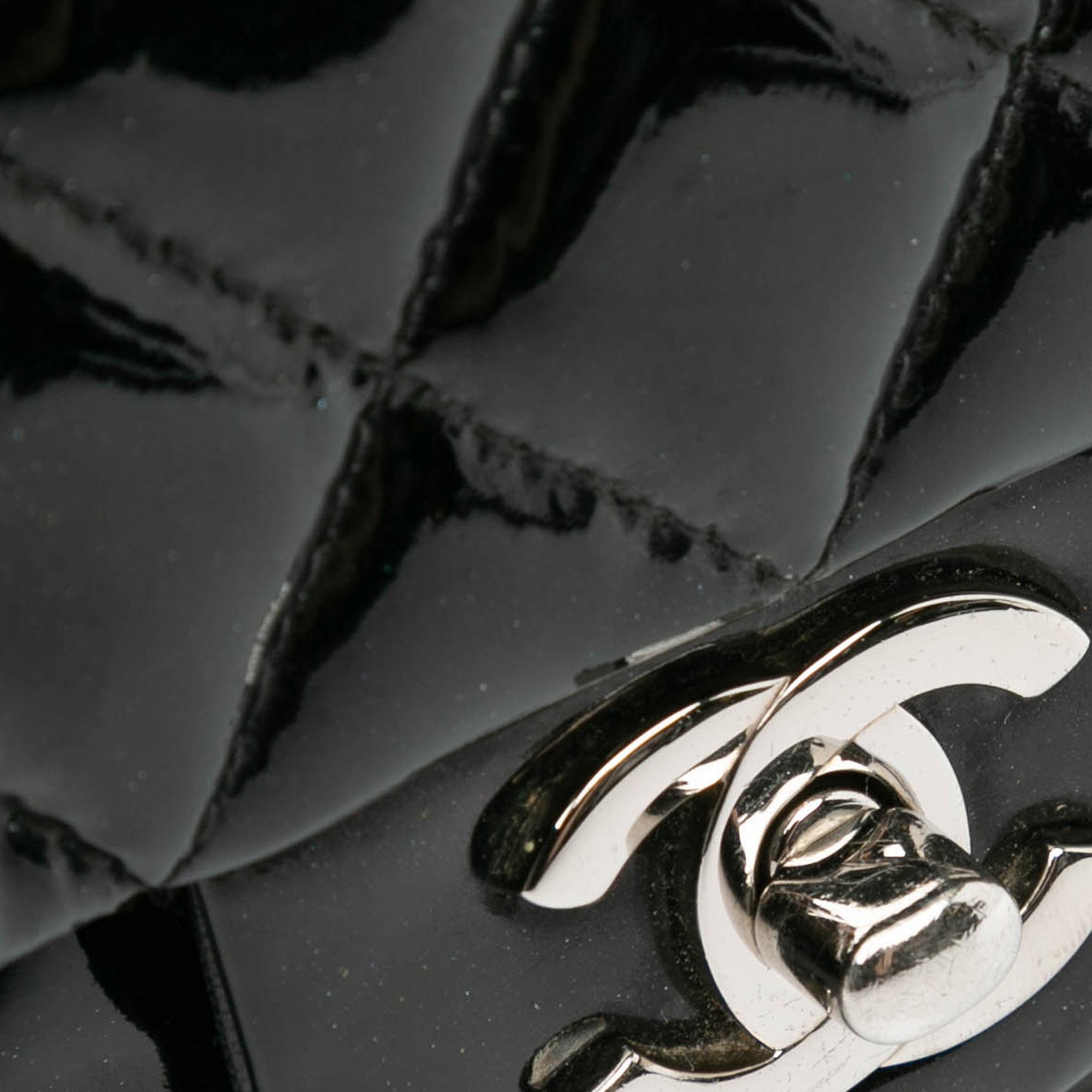 Chanel Black Medium Classic Patent Double Flap 