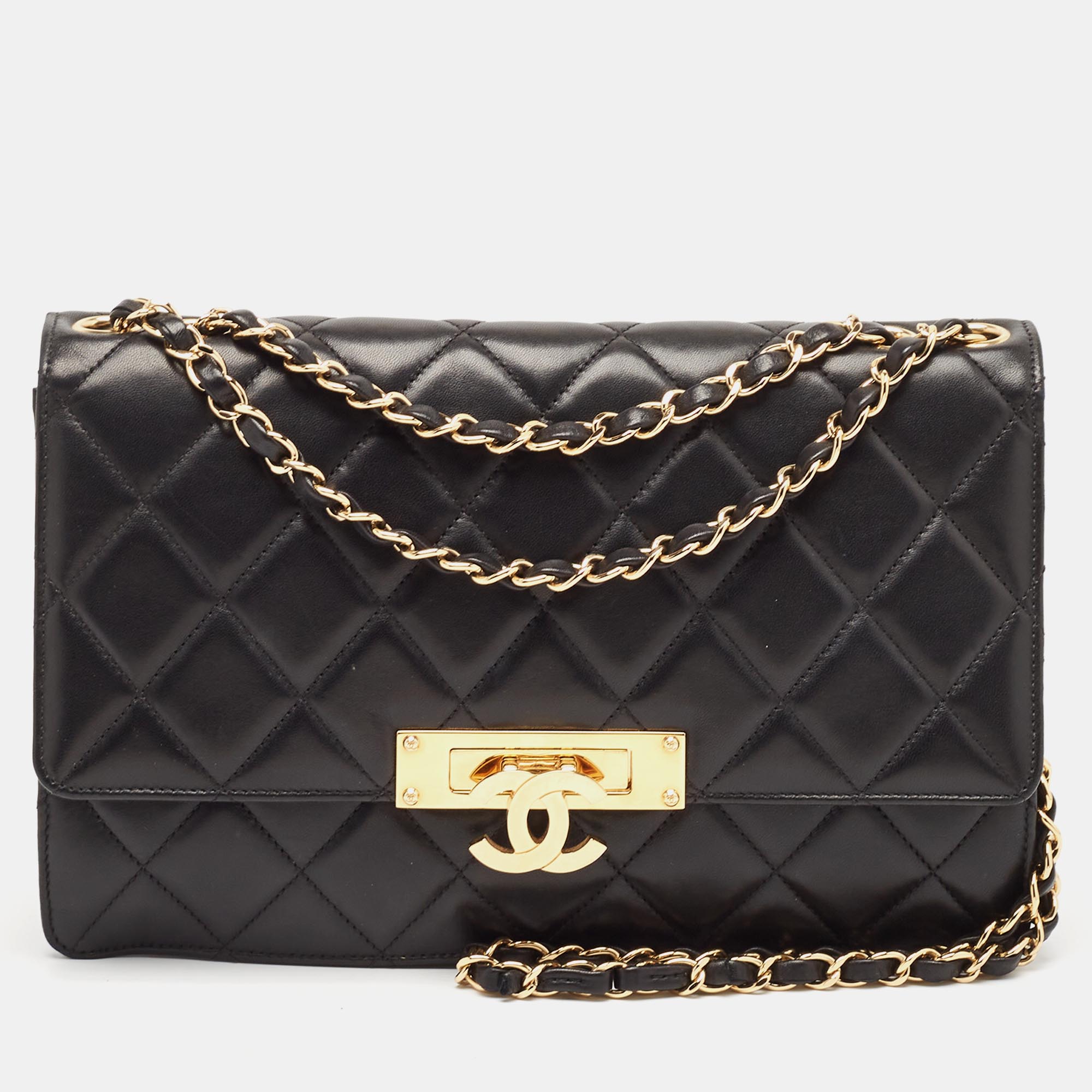 

Chanel Black Quilted Leather Medium Golden Classic Flap Bag