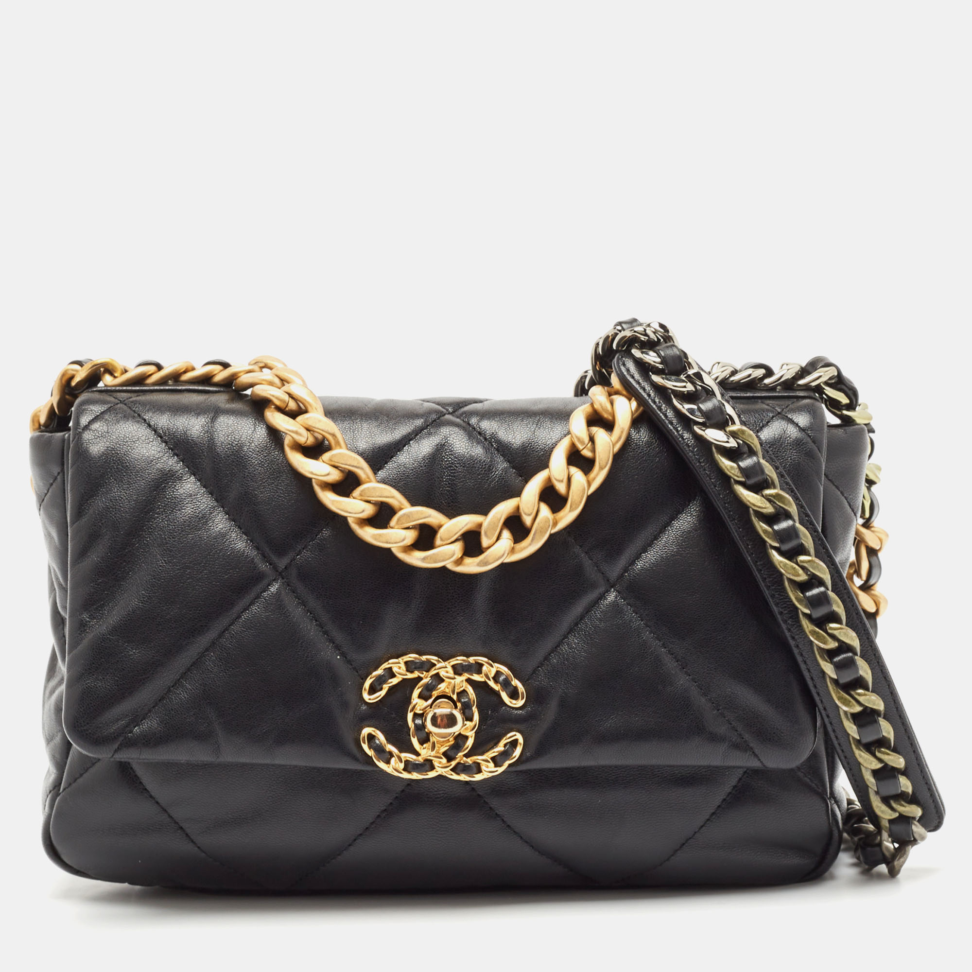 

Chanel Black Quilted Leather  19 Flap Bag