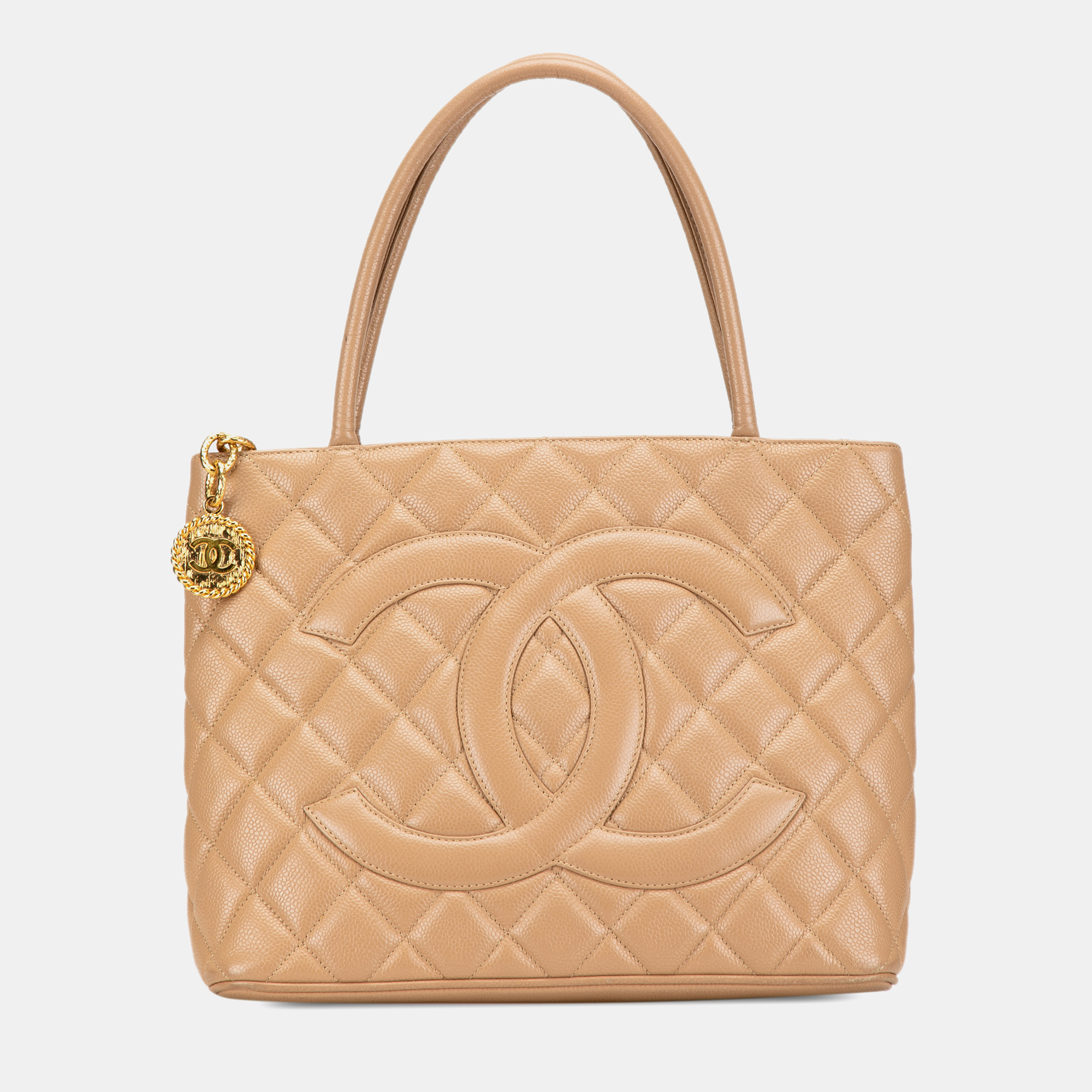 

Chanel Caviar Medallion Tote, Brown