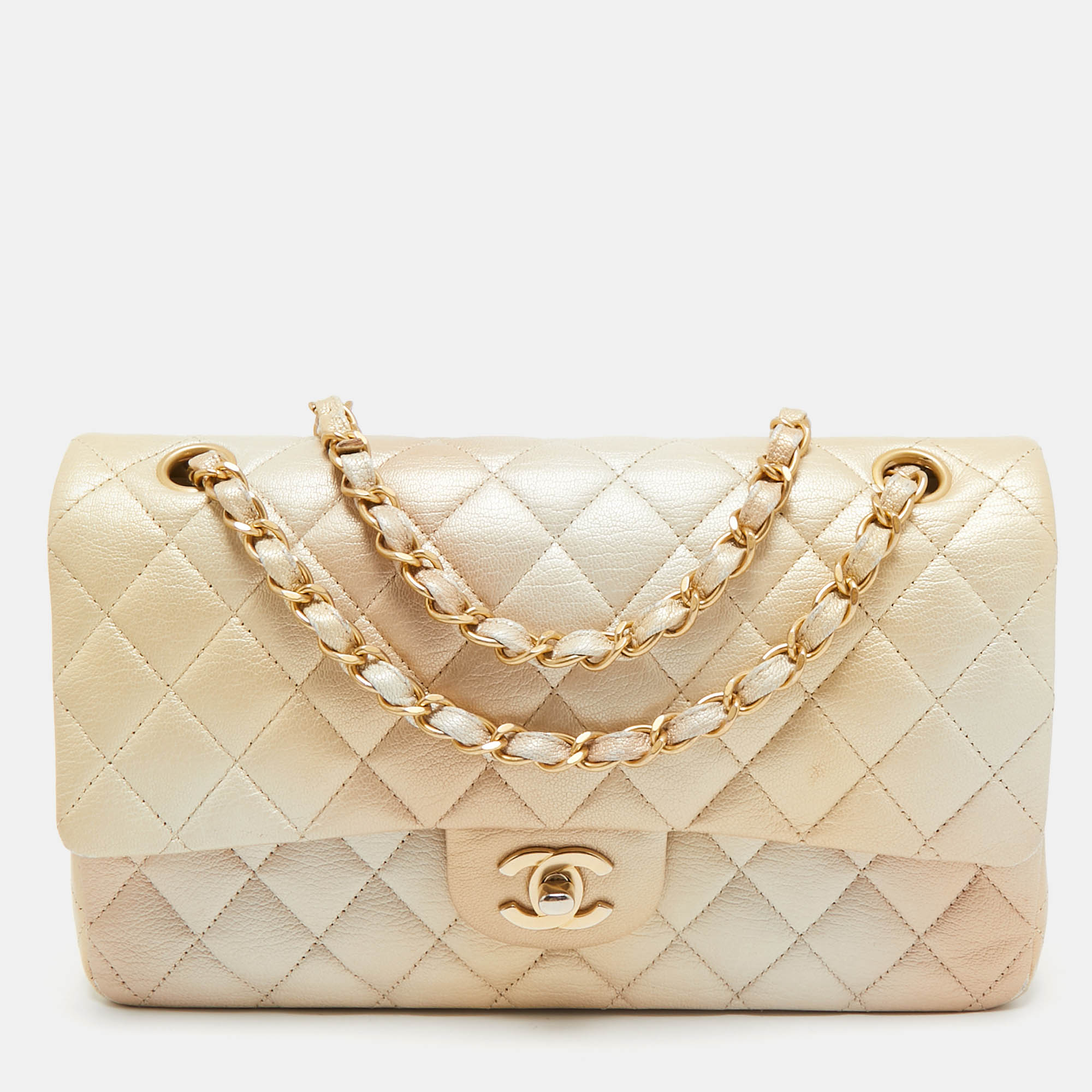 

Chanel Gold Ombre Quilted Leather  Classic Double Flap Bag