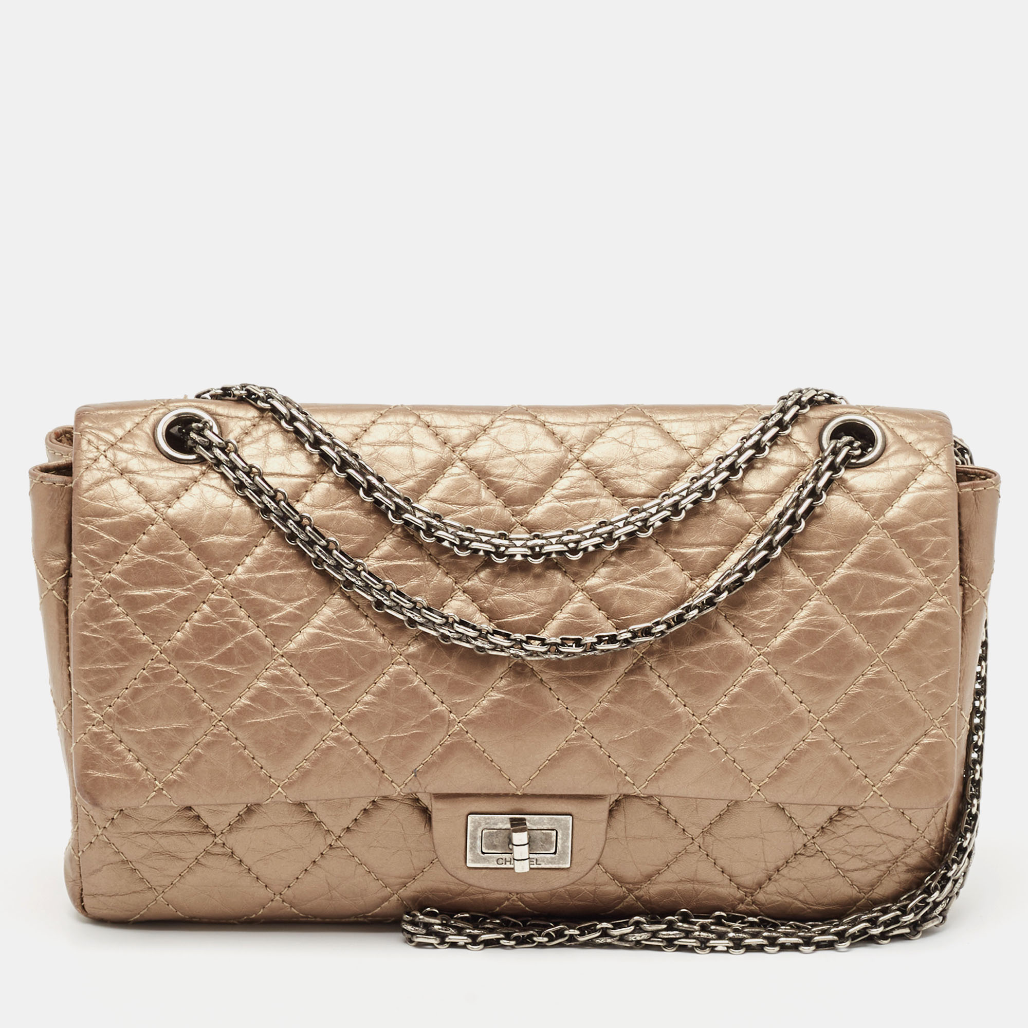 

Chanel Bronze Quilted Aged Leather 226 Reissue 2.55 Flap Bag, Metallic