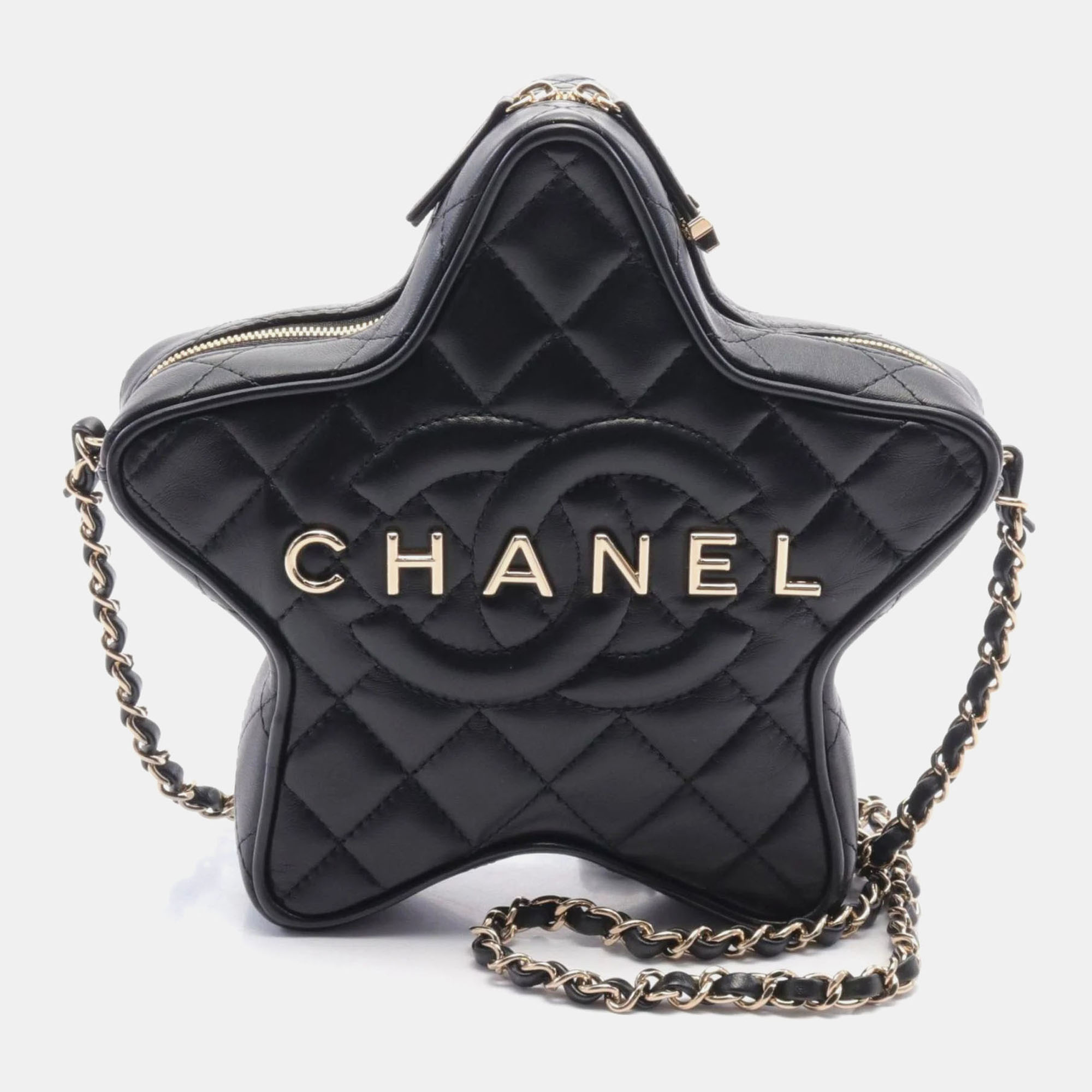 

Chanel Cruise Collection Matelasse Shoulder Bag Lambskin Black