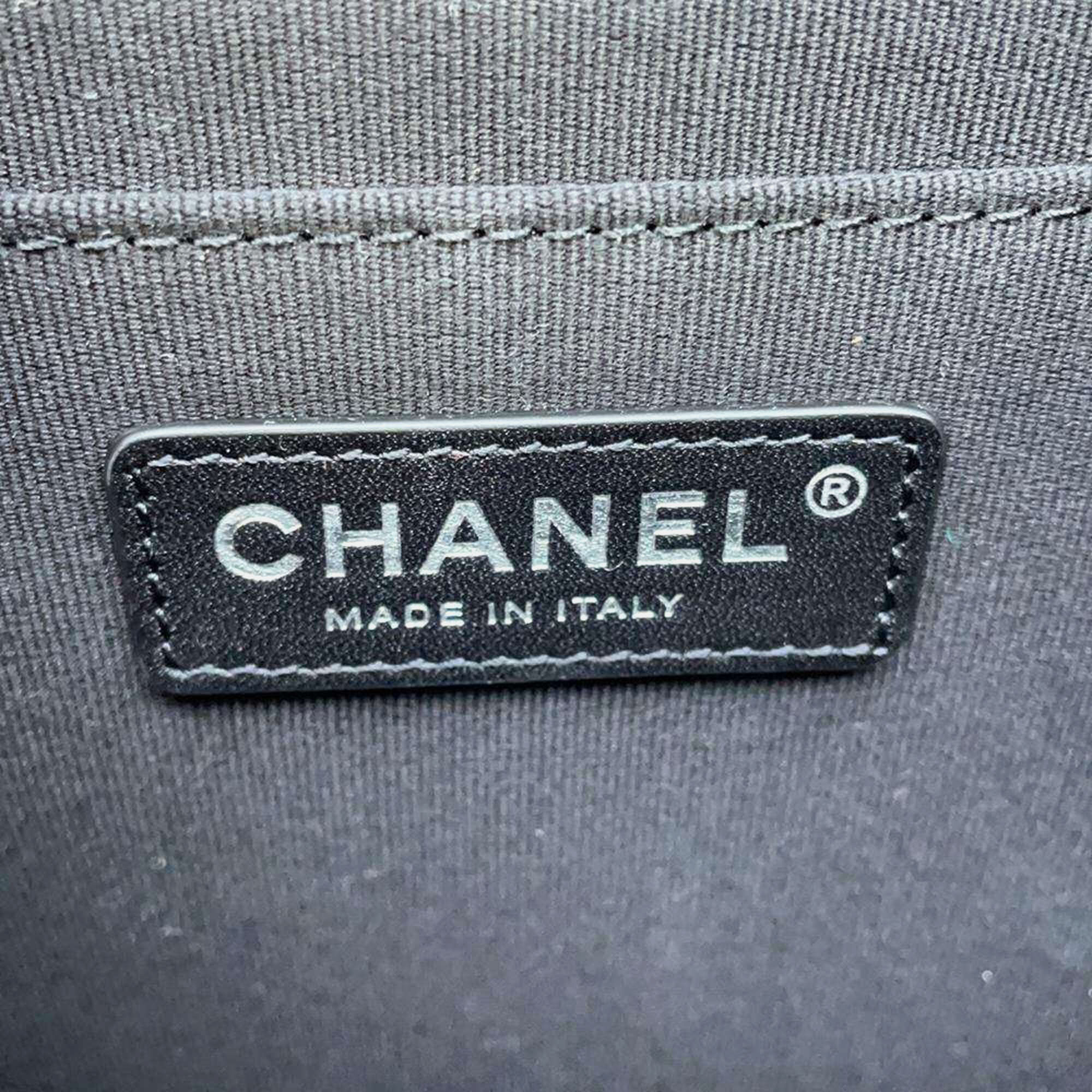 Chanel Black Shiny Calf Leather Chain Shoulder Bag 
