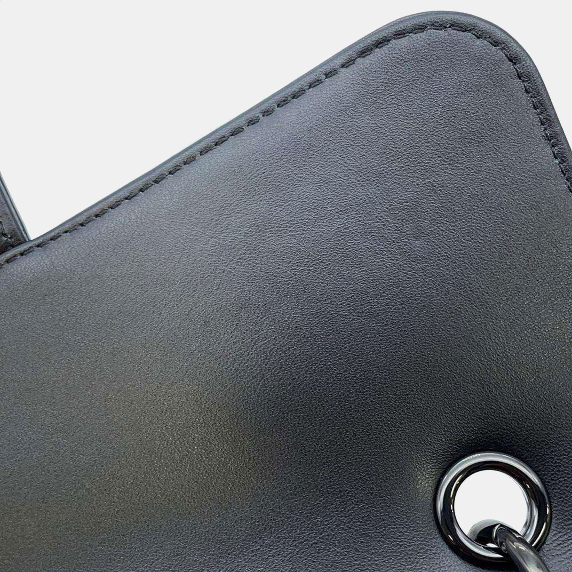 Chanel Black Shiny Calf Leather Chain Shoulder Bag 