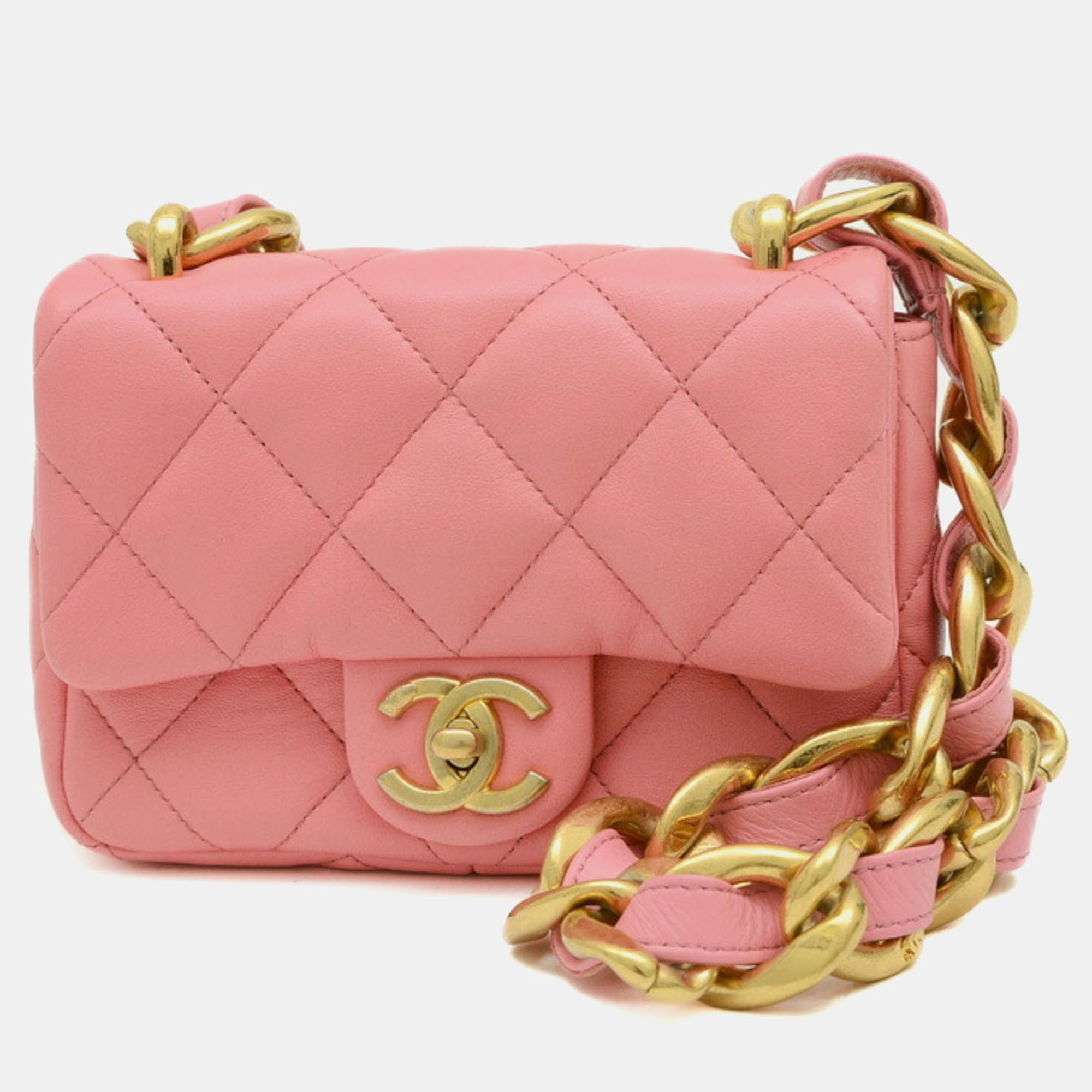 

Chanel Matelasse Chain Shoulder Bag Lambskin Pink