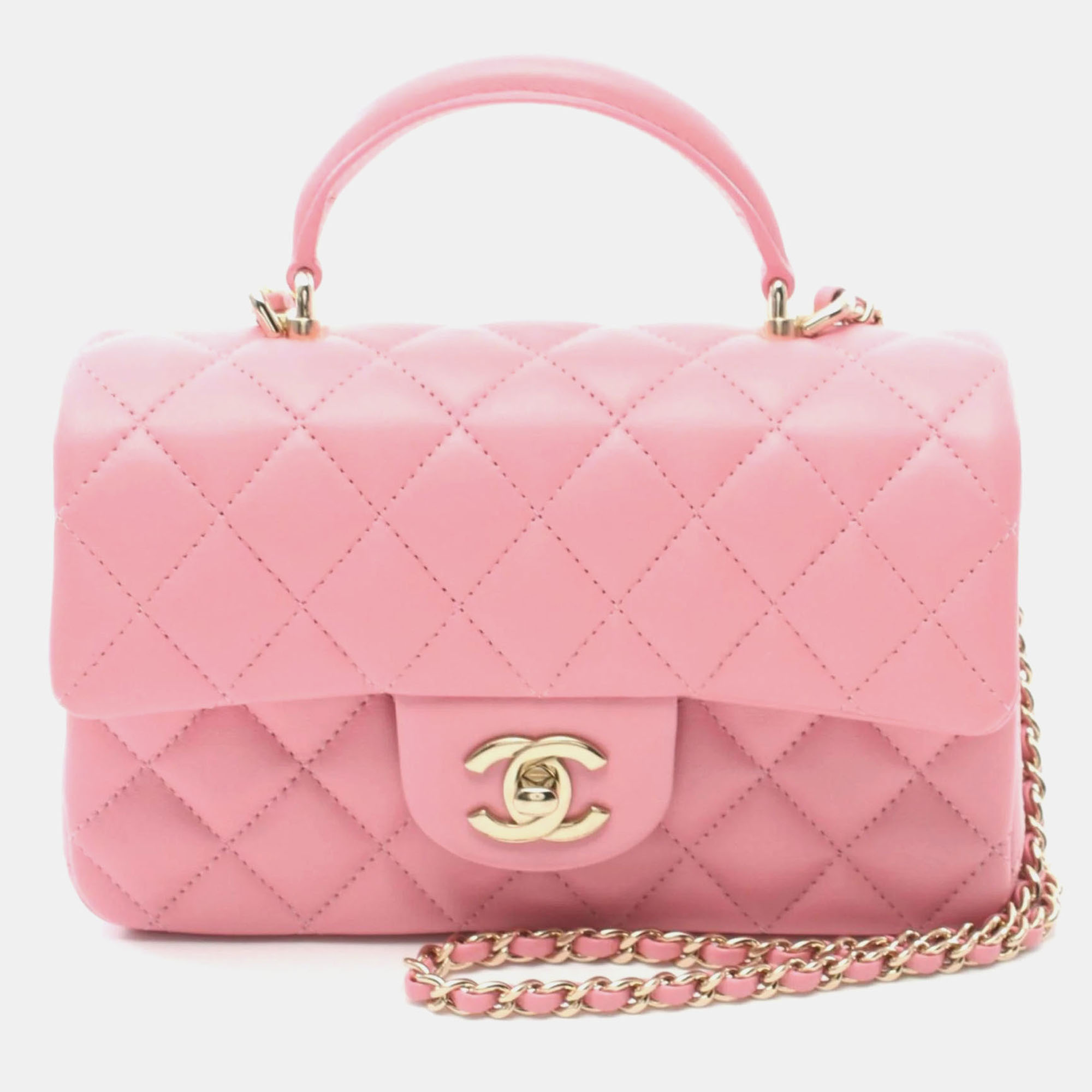 

Chanel Matelasse Flap Shoulder Bag Lambskin Pink