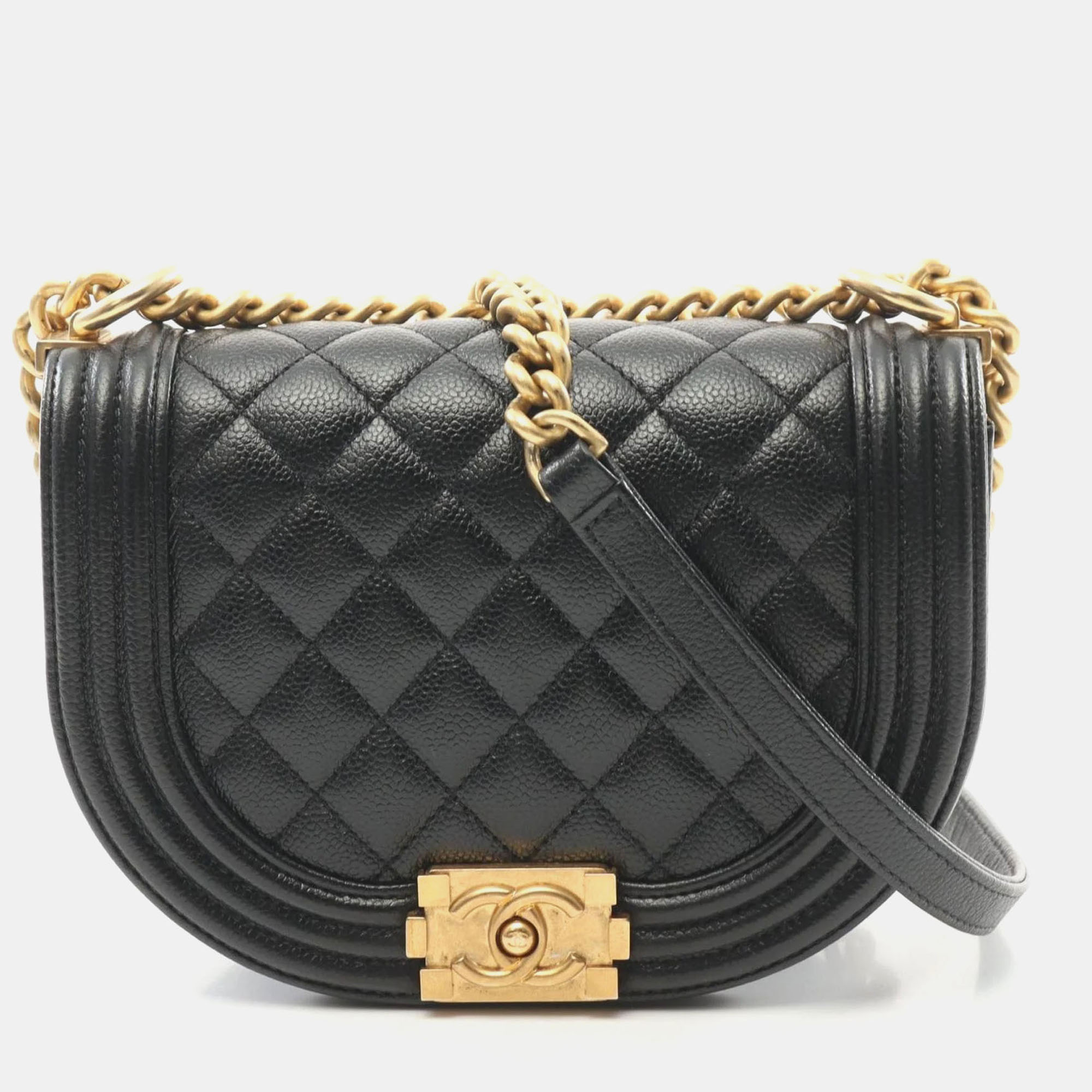 

Chanel Black Caviar Leather Boy Small Shoulder Bag