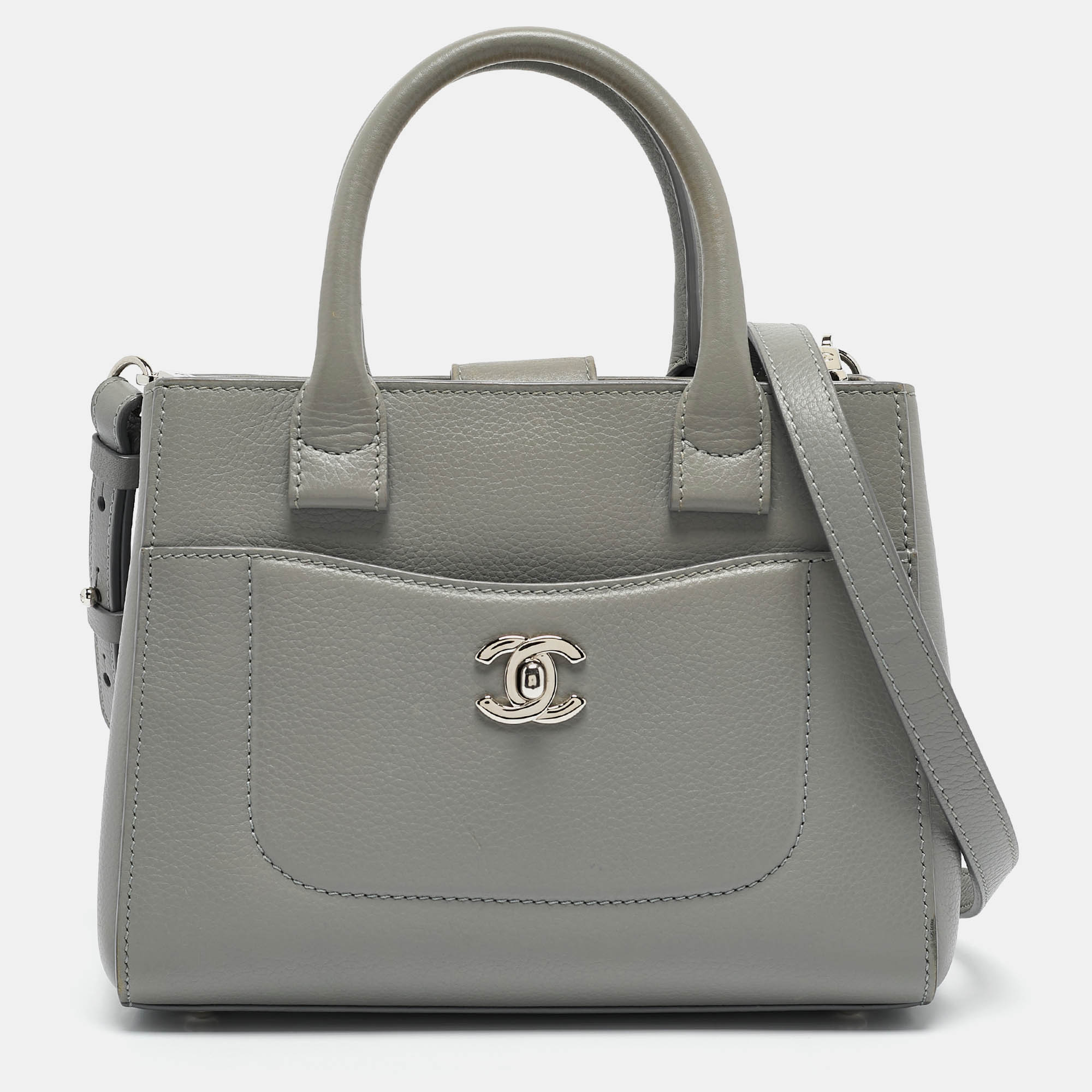 

Chanel Grey Leather Mini Neo Executive Tote