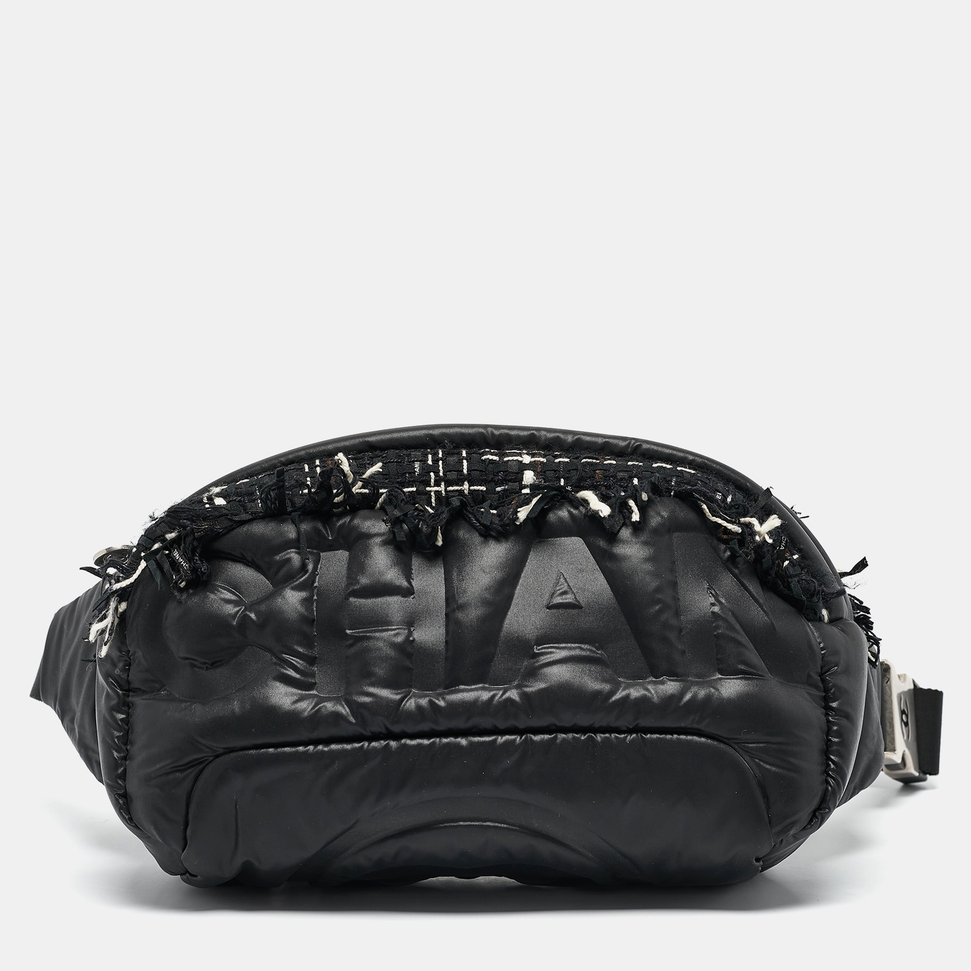 

Chanel Black Nylon & Tweed Coco Neige Waist Bag