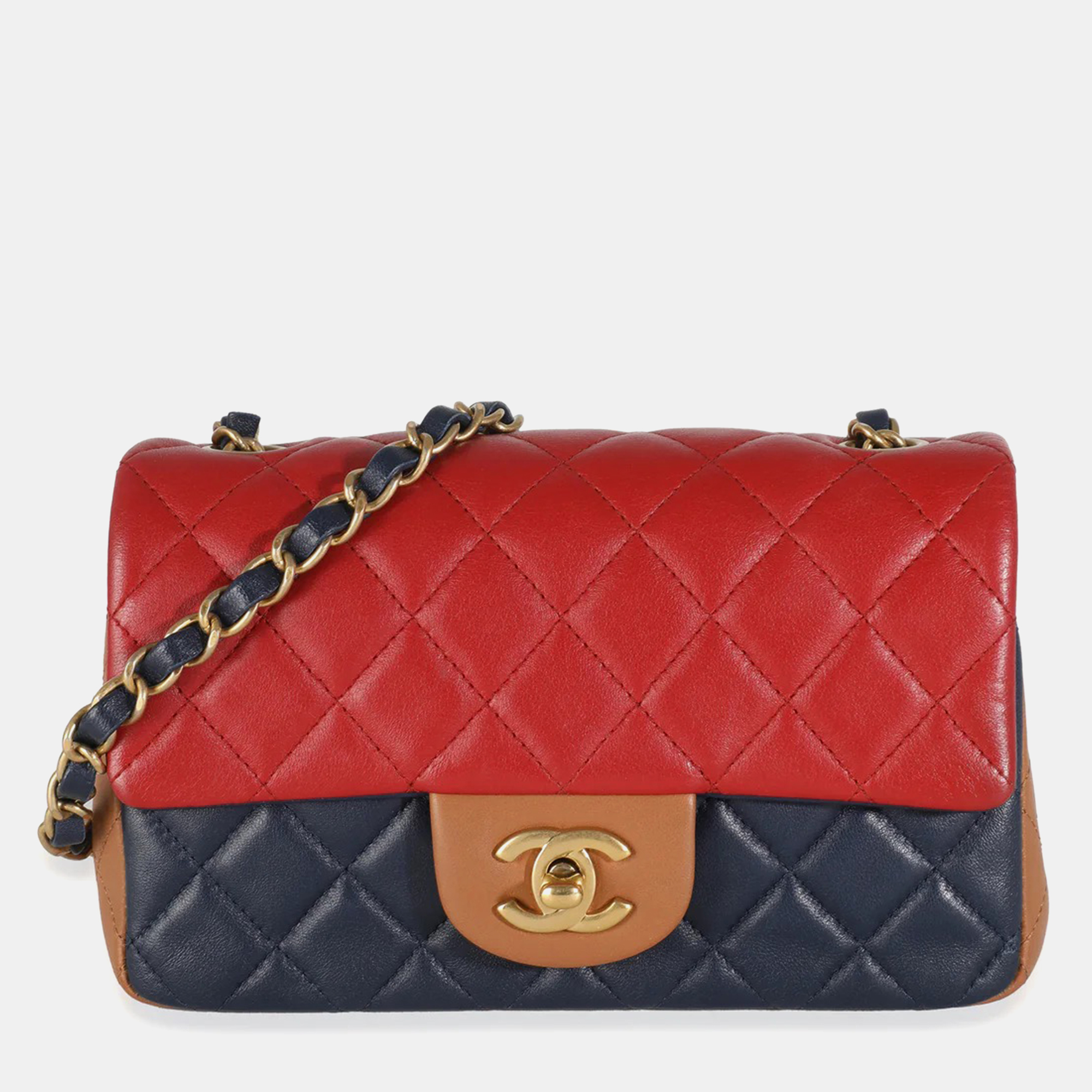 

Chanel Tri-Colour Quilted Lambskin Mini Rectangular Flap Bag, Multicolor